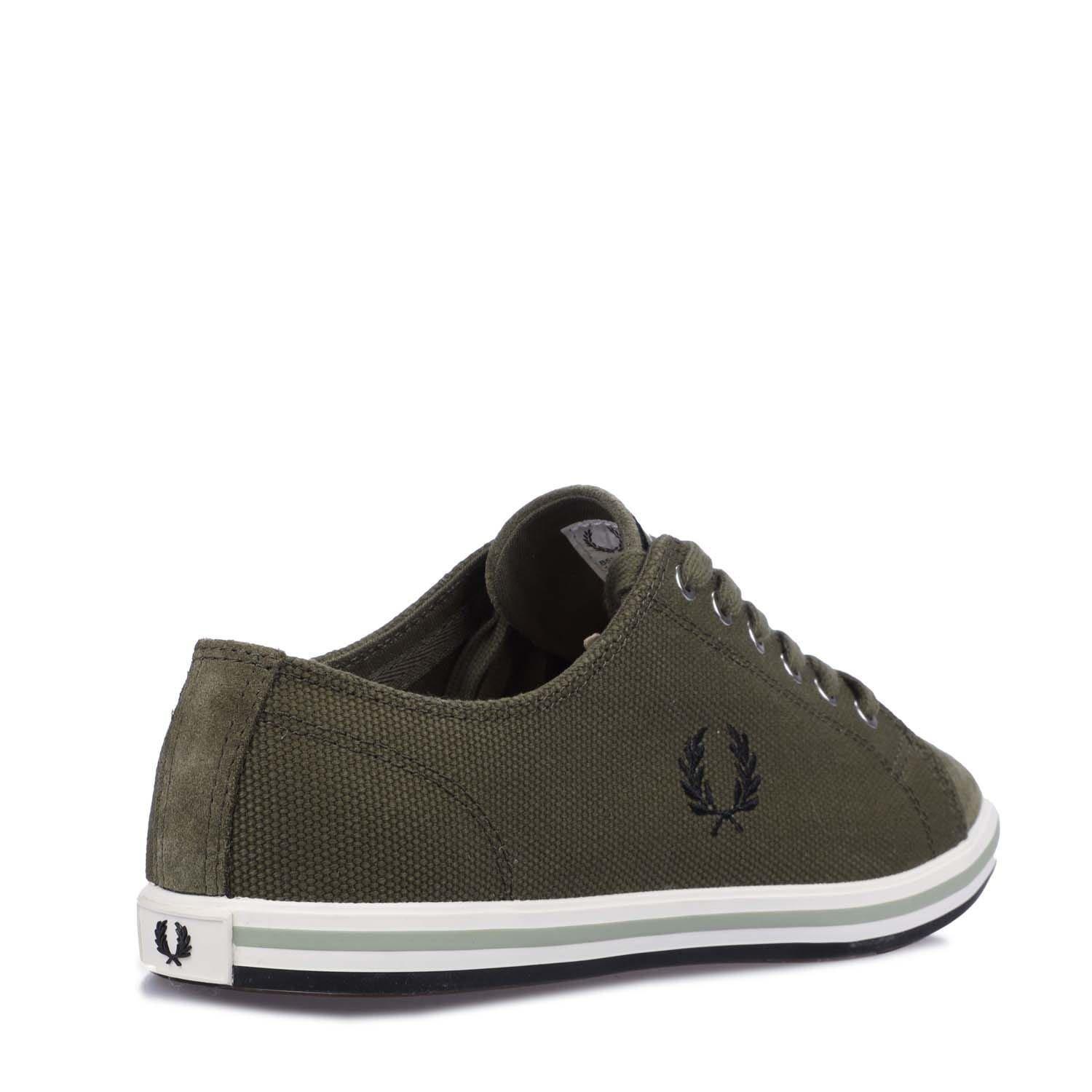 Green - Fred Perry - Kingston Canvas/Suede Trainers - 3
