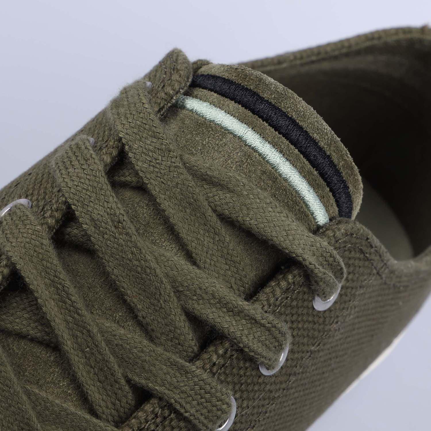 Green - Fred Perry - Kingston Canvas/Suede Trainers - 6