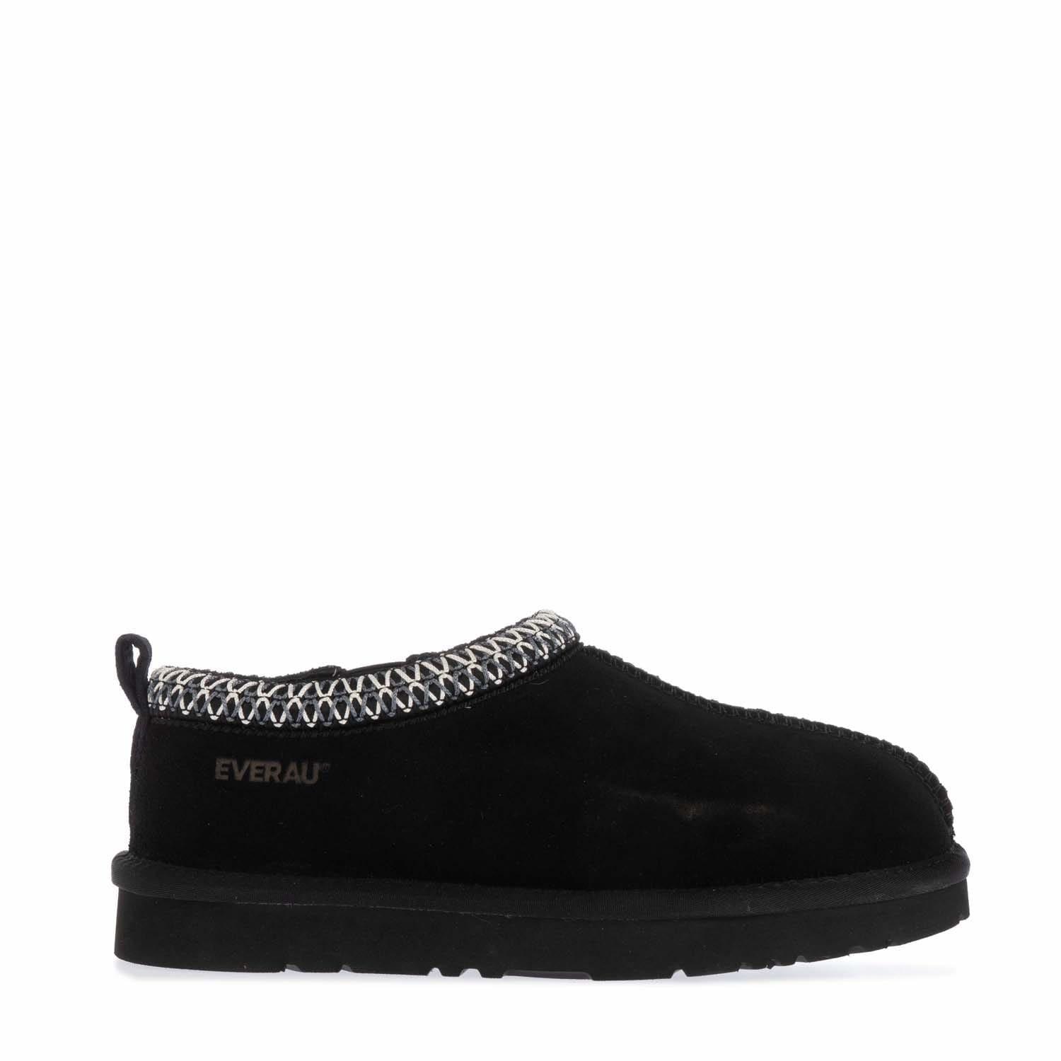 Everau Women's Wigeon Leather Slippers - Black - UK 8