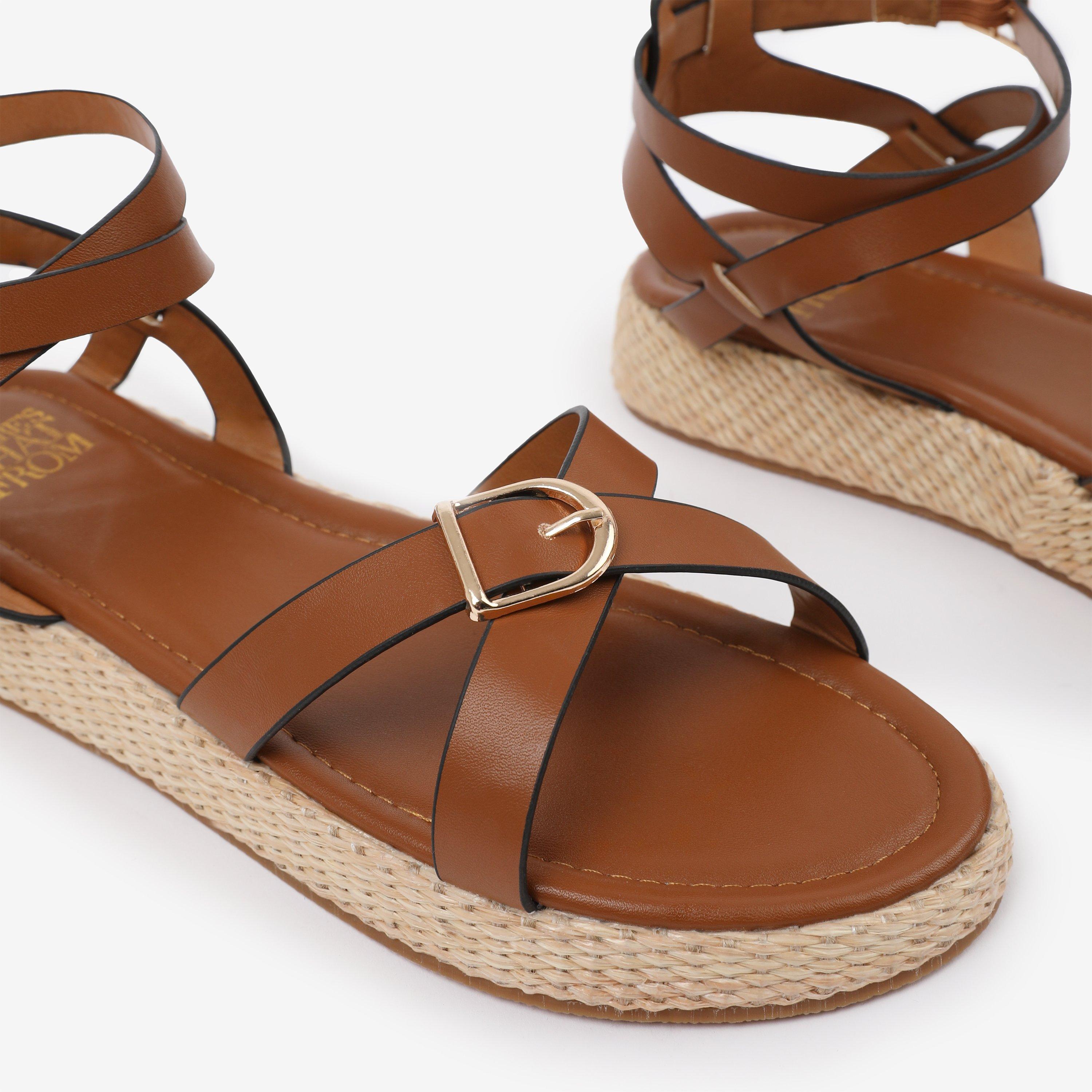 Tan - Wheres That From - Wheres That From Tan PU Alora Cross-Over Buckle S - 4