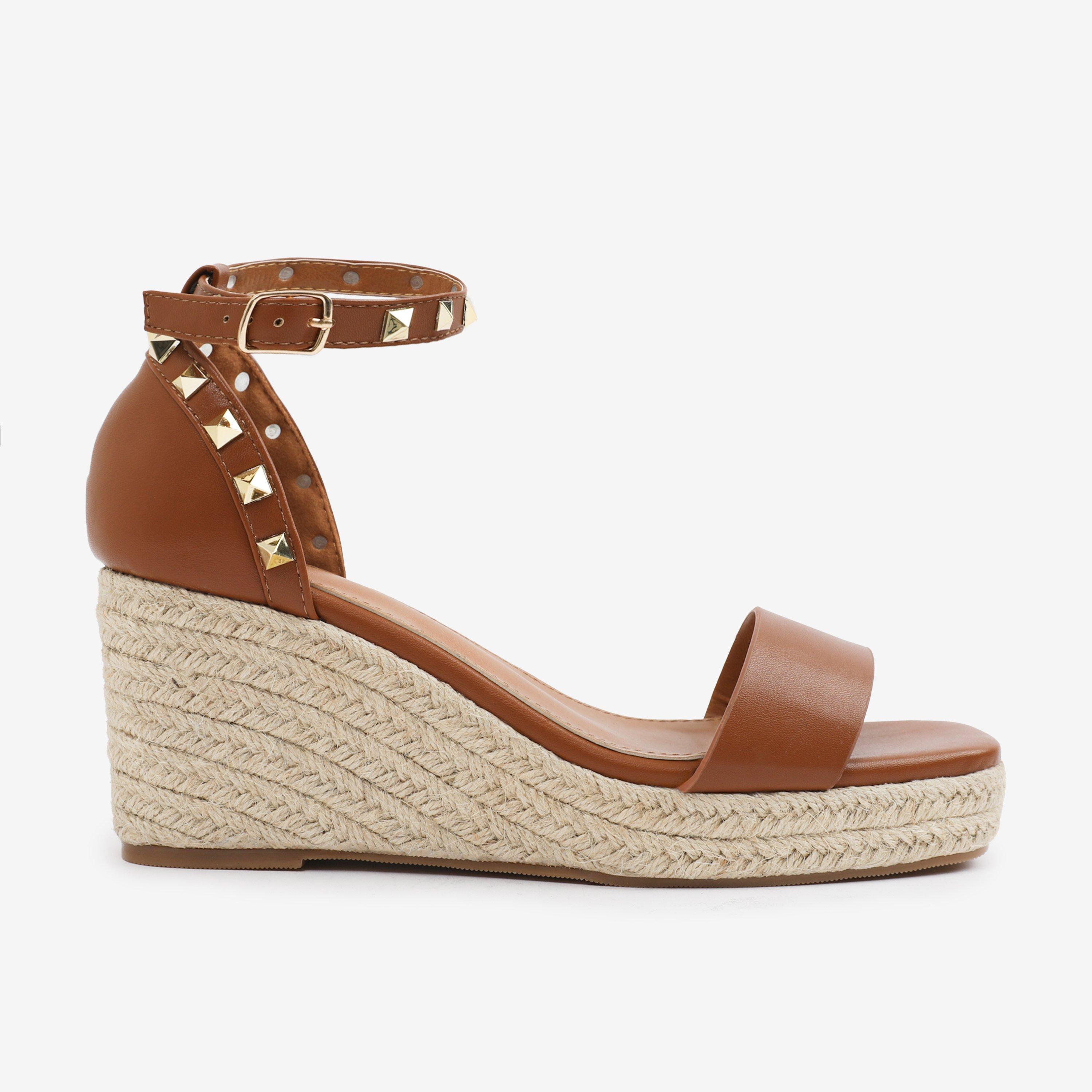 Tan - Wheres That From - TanPU Presley Wedge Sandals With - 1