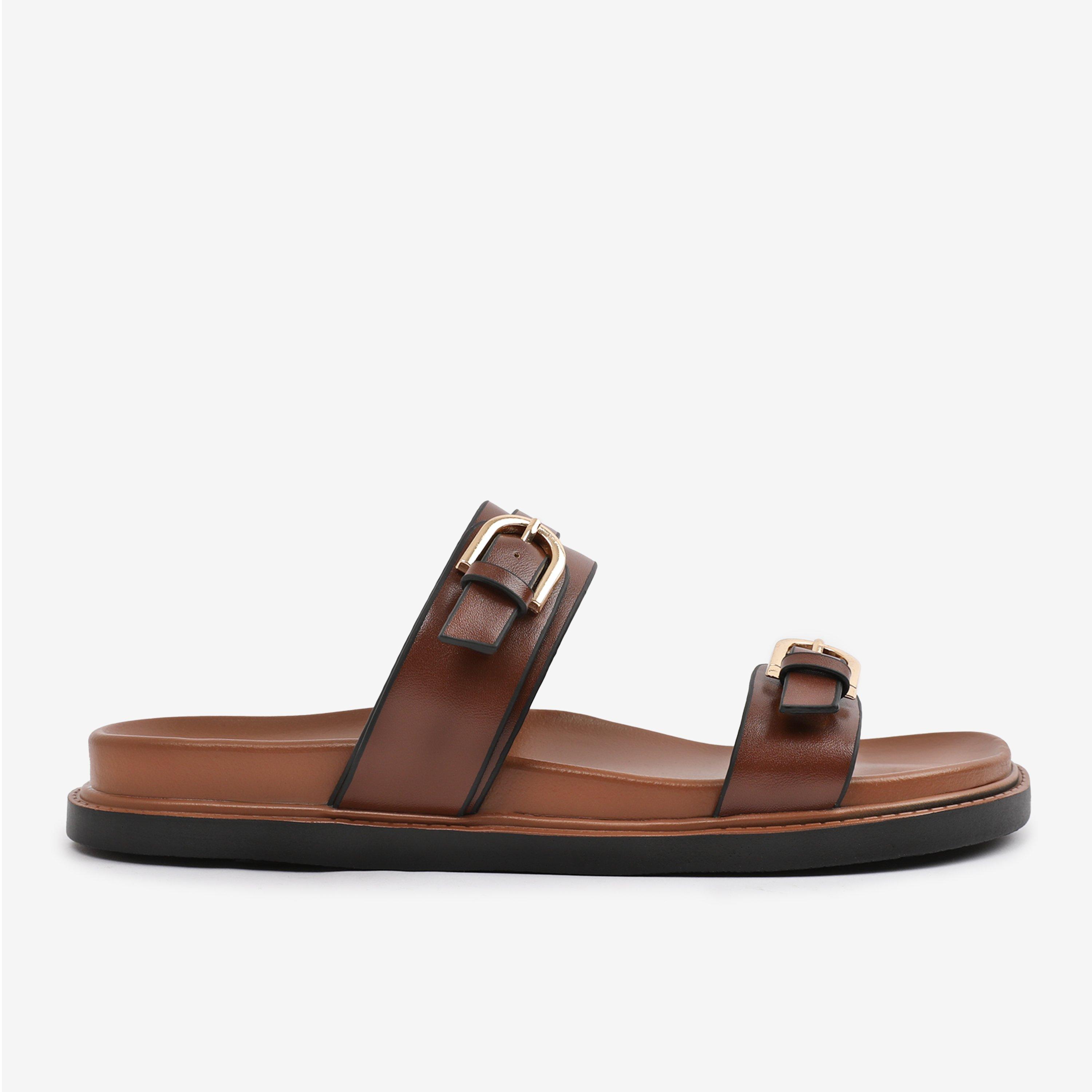 Tan - Wheres That From - TanPU Abrina Flatform Sandal Wit - 1