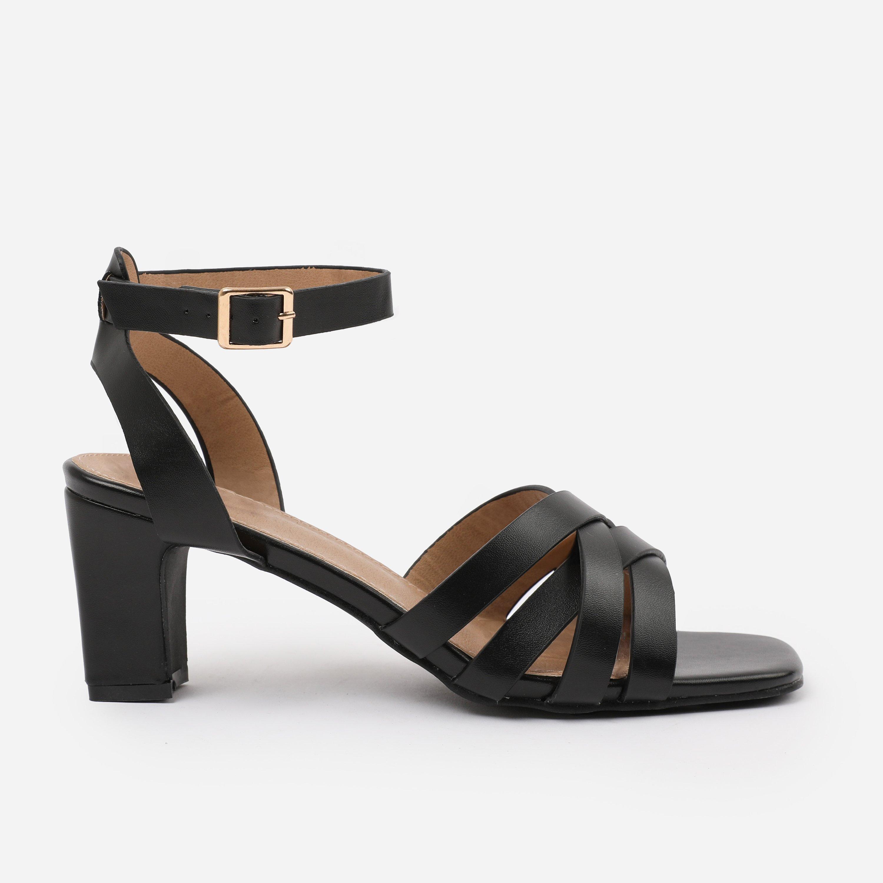 Black - Wheres That From - BlackPU Caity Wide-Fit Triple Link-Chain Detail Sa - 1