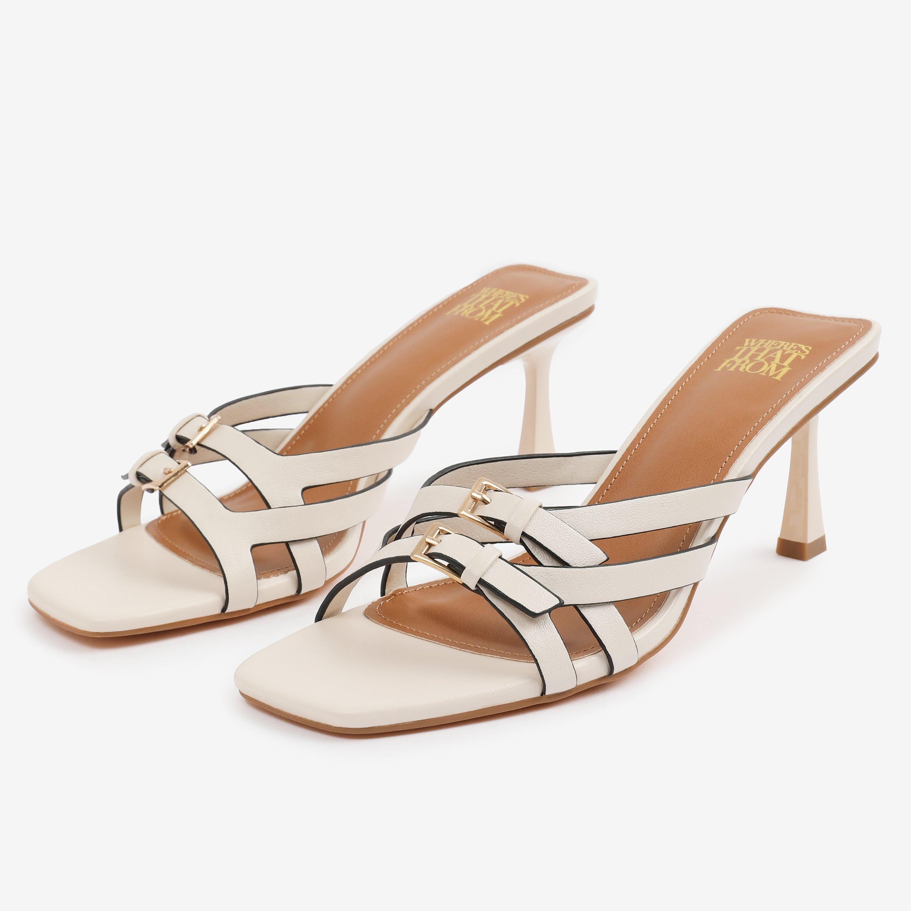 Cream - Wheres That From - CreamPU Ariela wide-fit Cross-Over-Buckle Details - 4