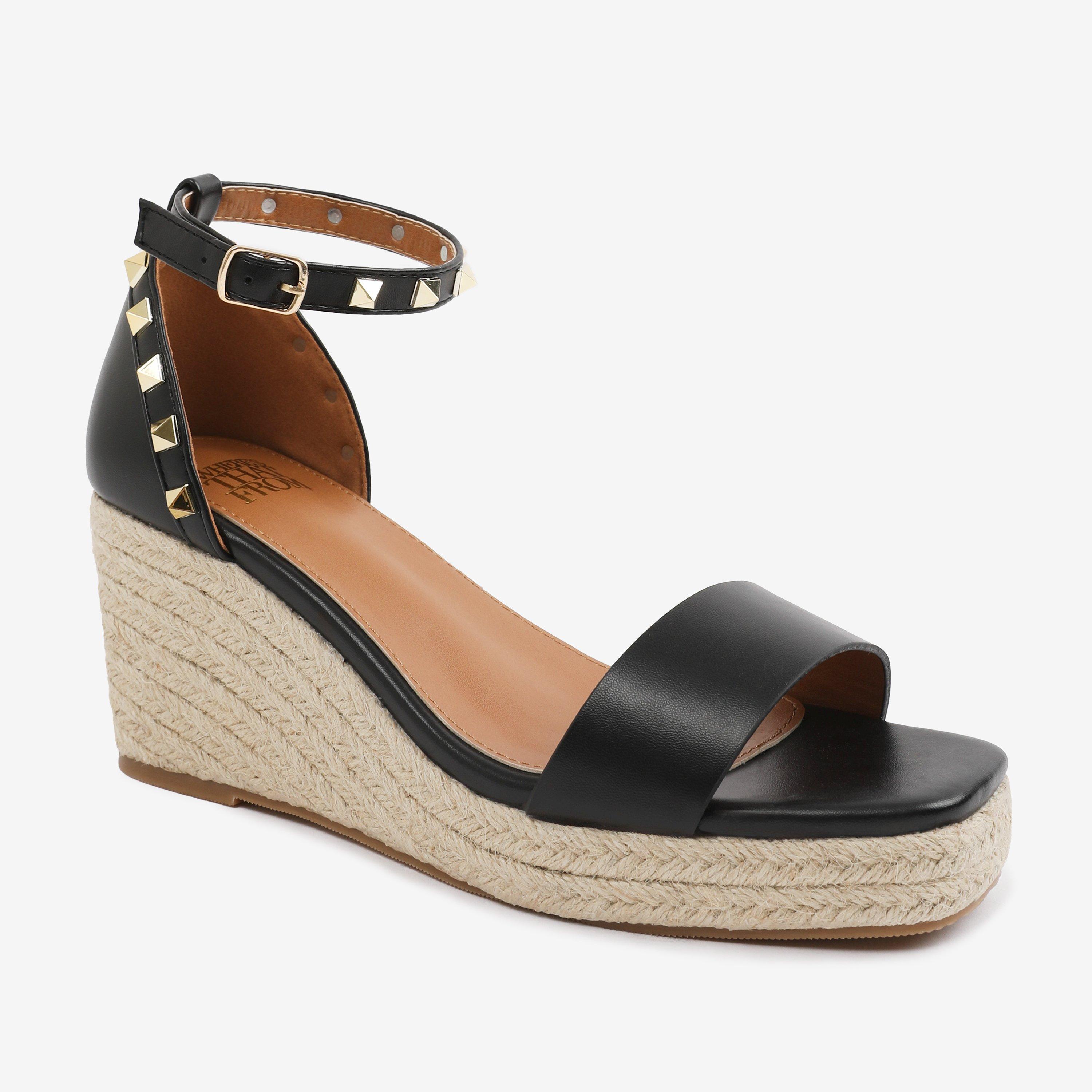 Black - Wheres That From - BlackPU Presley wide-fit Wedge Sandals With Gladia - 3