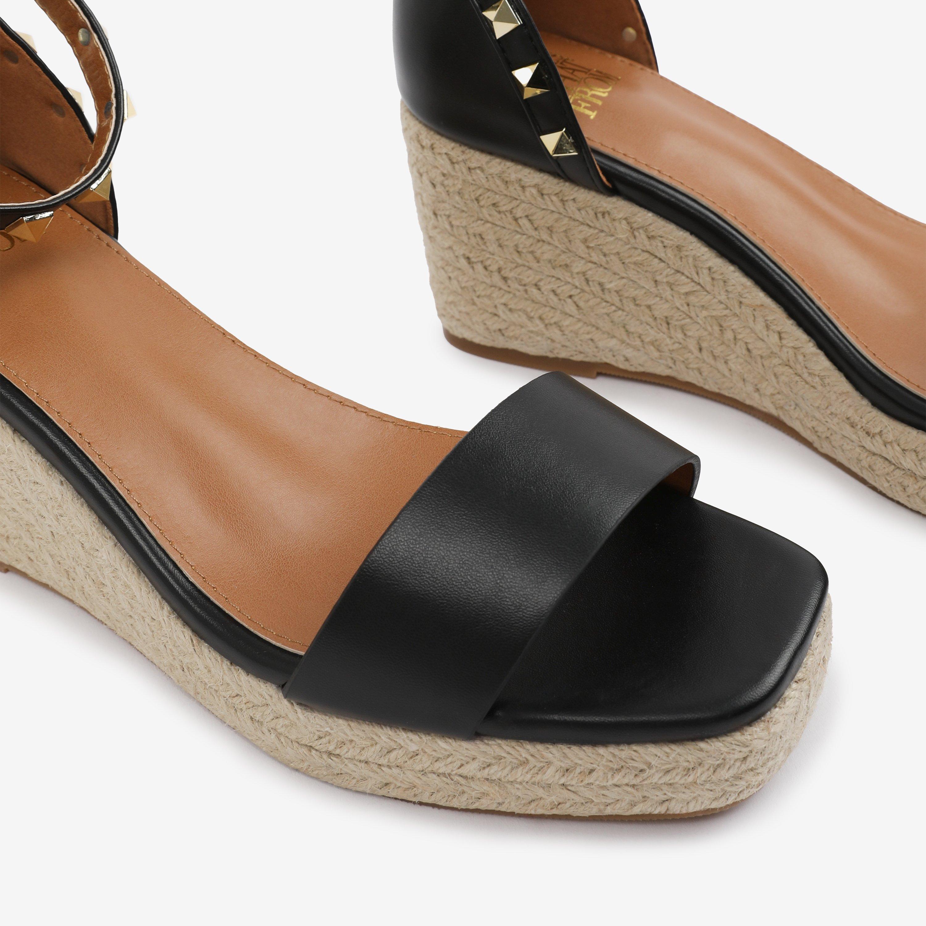 Black - Wheres That From - BlackPU Presley wide-fit Wedge Sandals With Gladia - 5