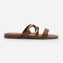 Wheres That From Wheres That From Tan PU Jaime Flatform Sandal