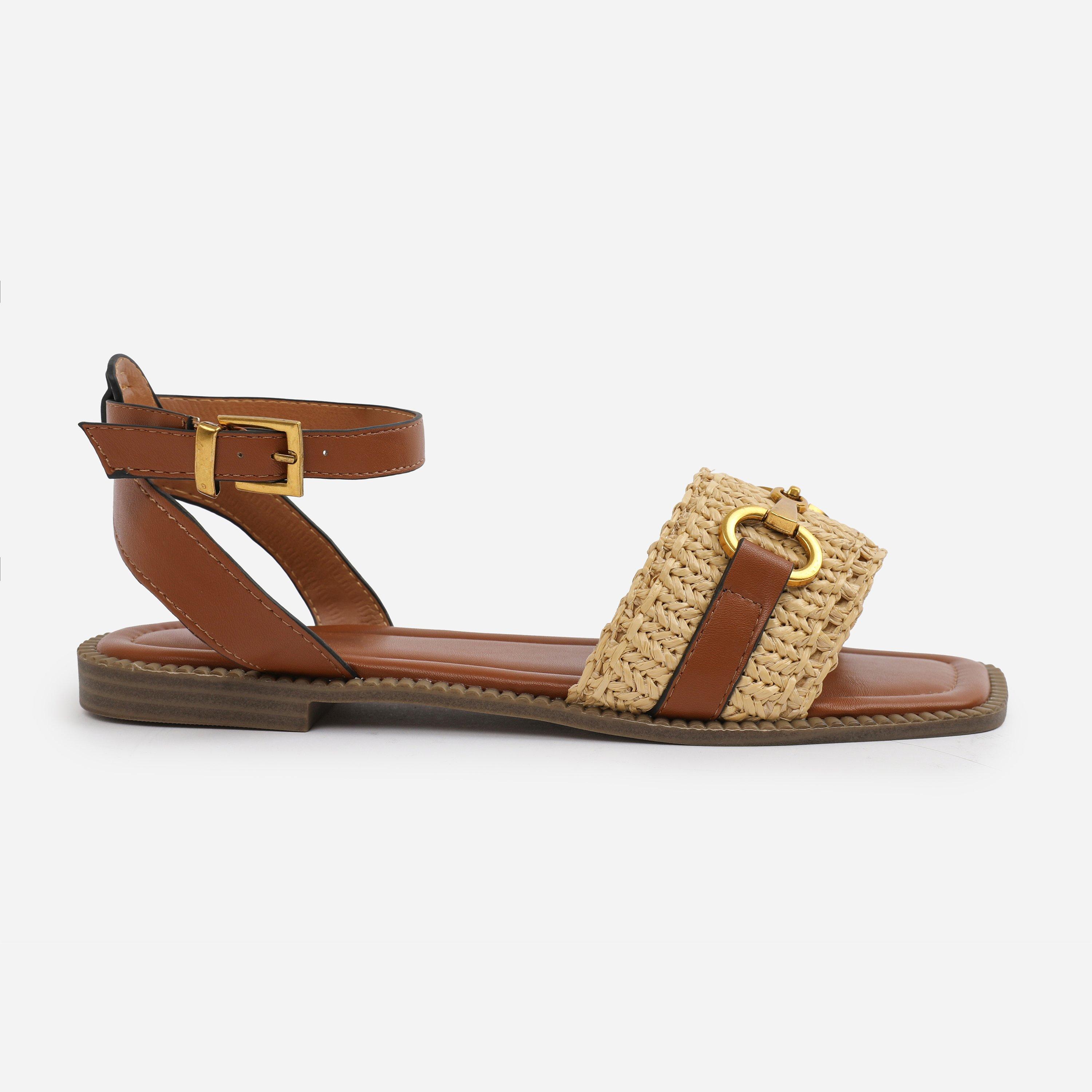 Wheres That From Women's Pu Catelyn Straw Detail Stra Tan - 3