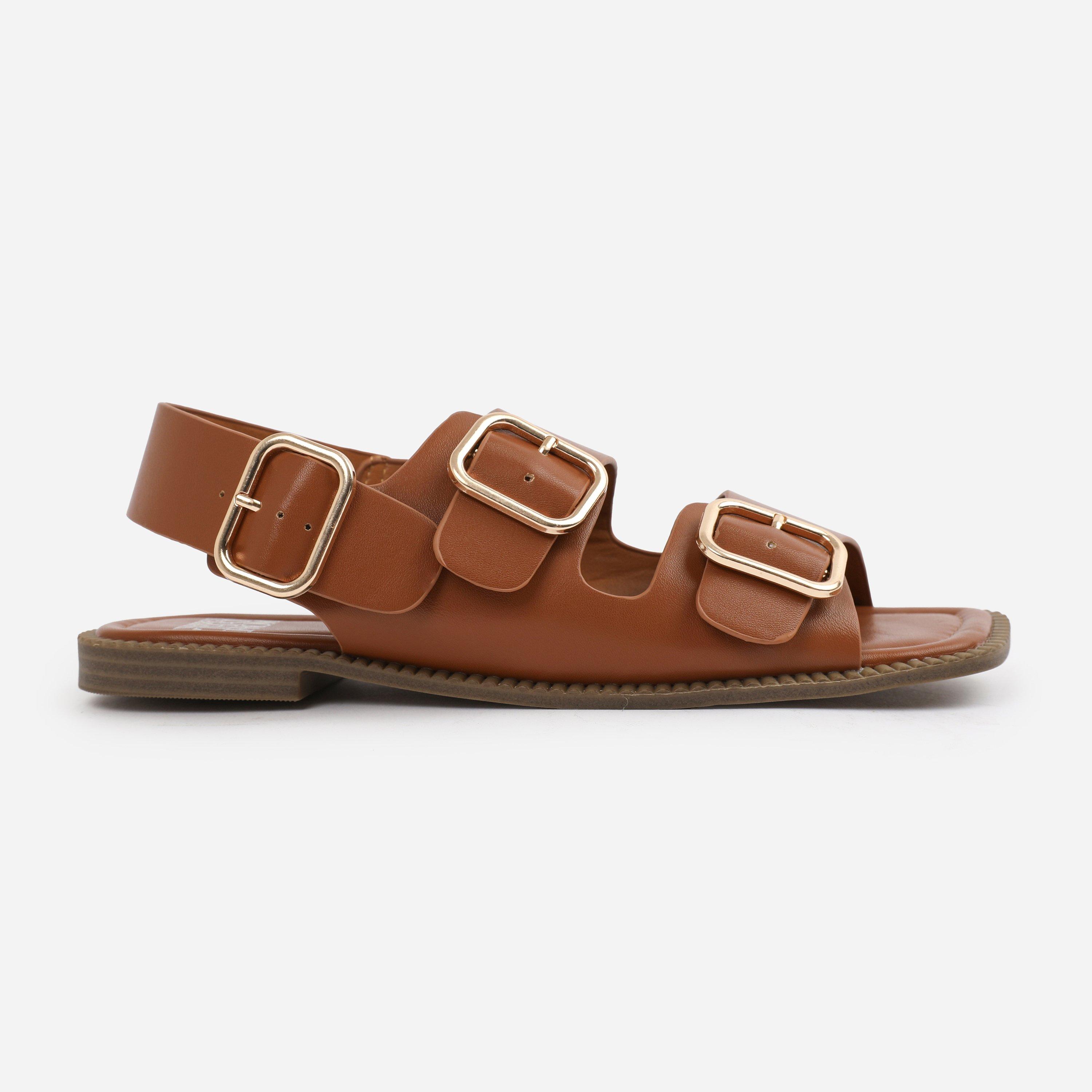 Tan - Wheres That From - Tan PU Cher Flatform Sandal - 1