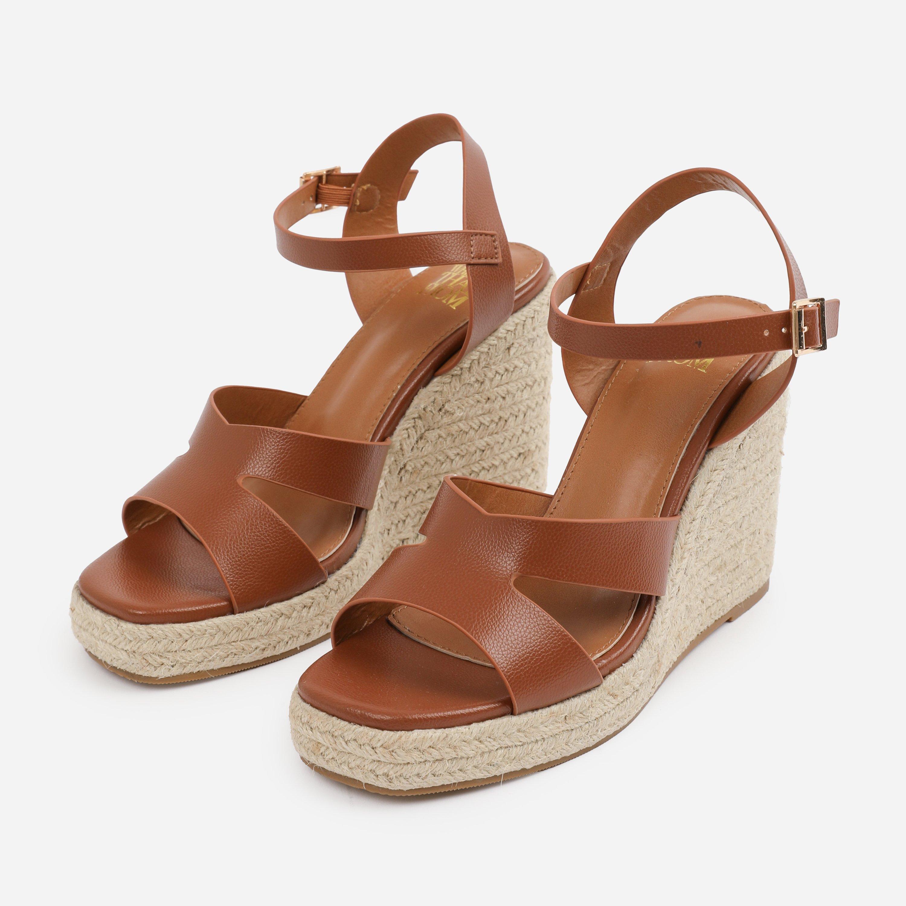 Tan - Wheres That From - Tan-PU Wide-Fit Black PU Sansa W - 3