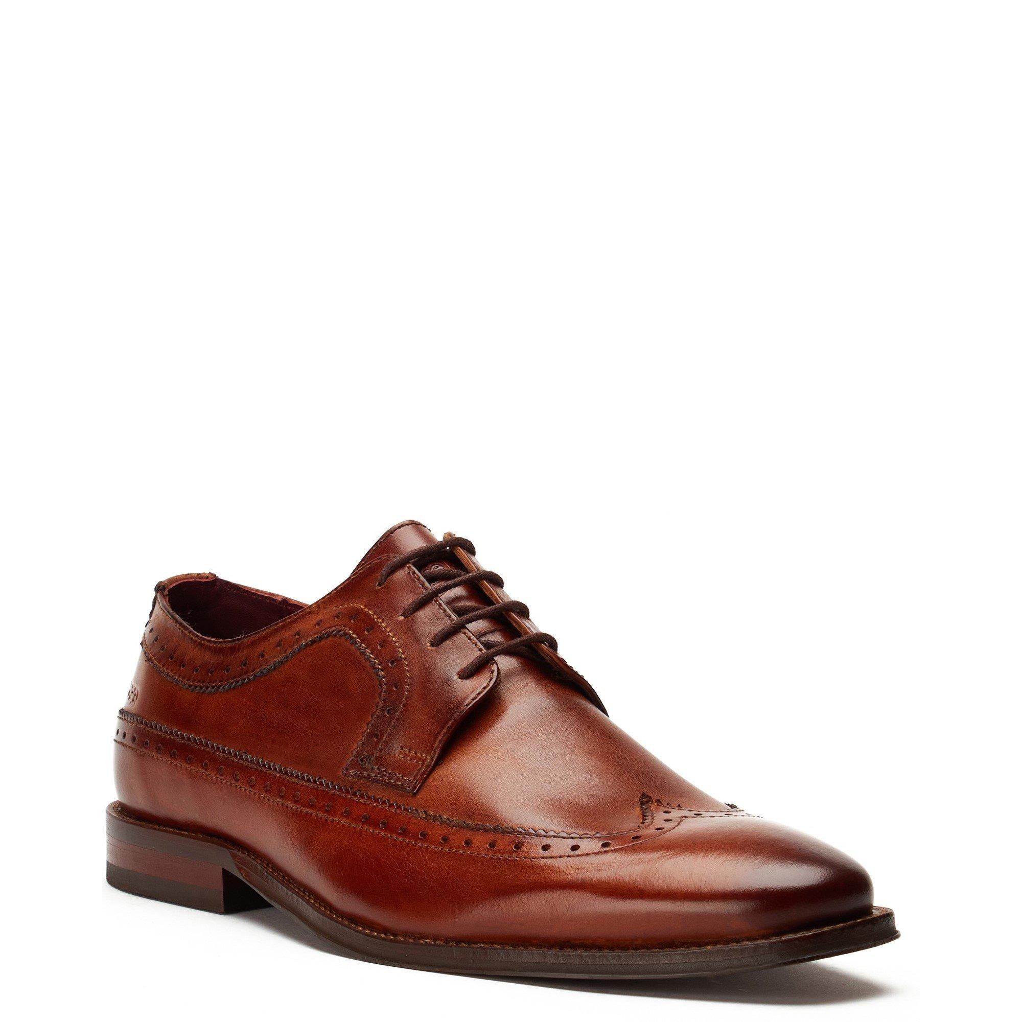 Tan - Base London - Havisham Plain Toe Derby Shoe - 2
