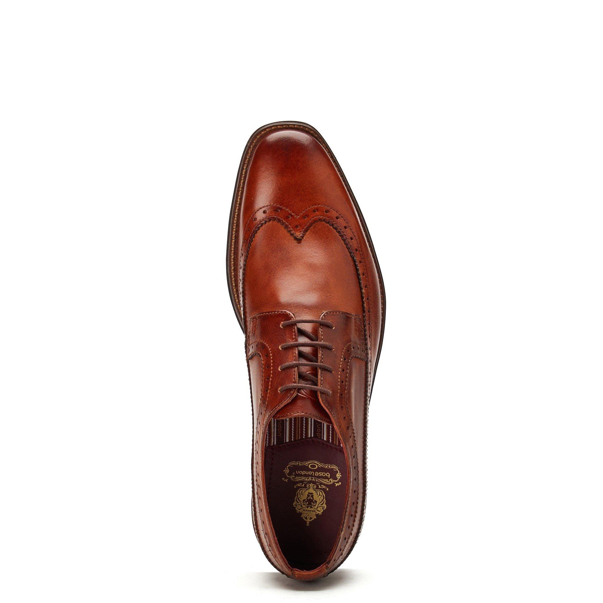 Tan - Base London - Havisham Plain Toe Derby Shoe - 4