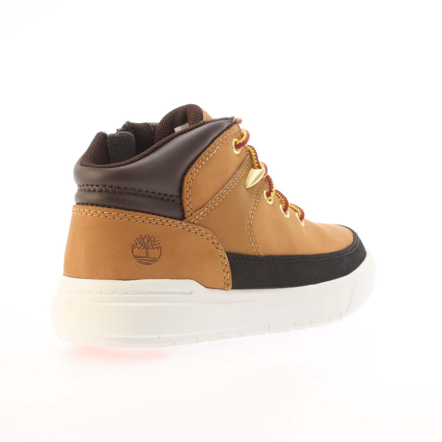 Wheat - Timberland - Kids Seneca Bay Mid Lace-Up Zip Hiker Boots - 3