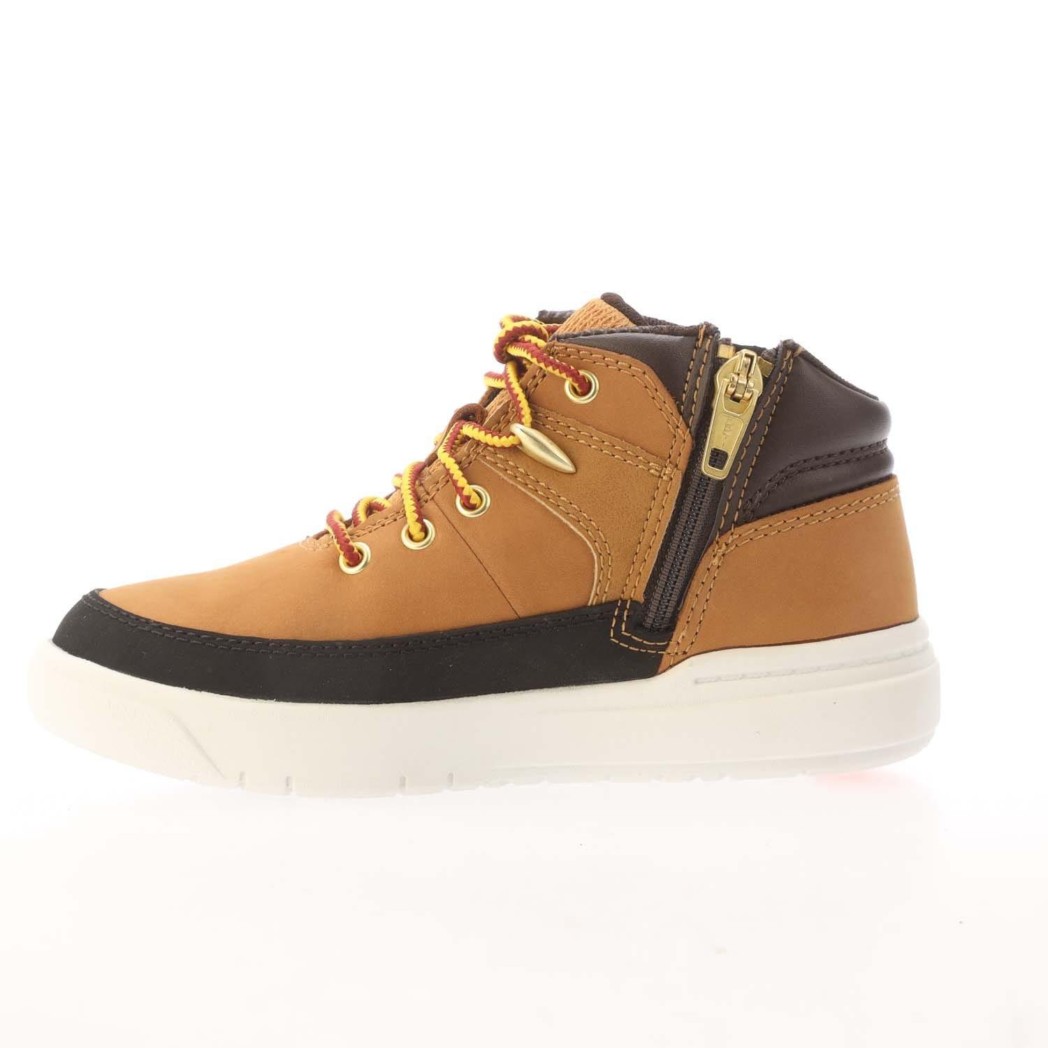 Wheat - Timberland - Kids Seneca Bay Mid Lace-Up Zip Hiker Boots - 4