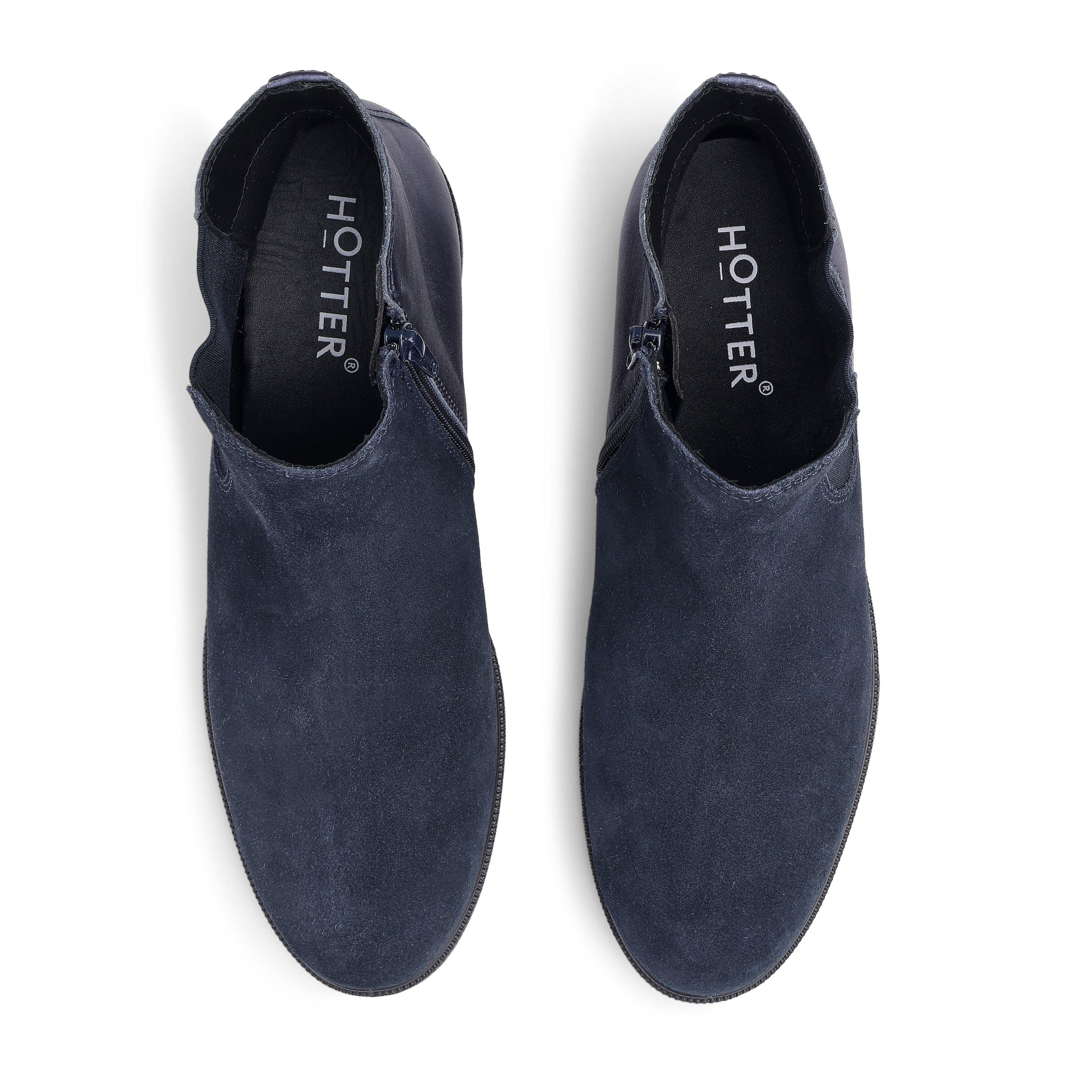 Navy-Navy Metal - Hotter - Tenby Wide Fit Chelsea Boots - 3