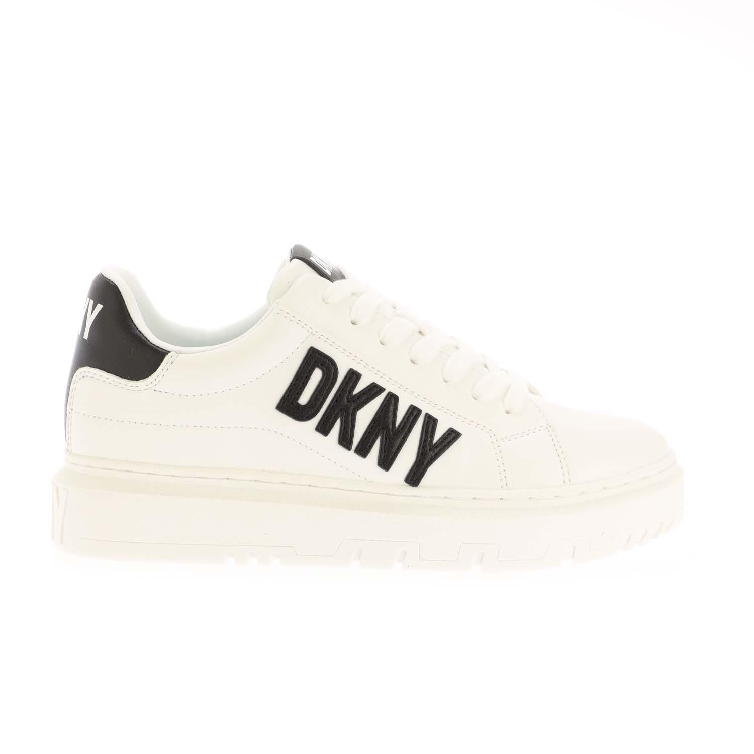 White Black - DKNY - Minda Lace Up Trainers - 1