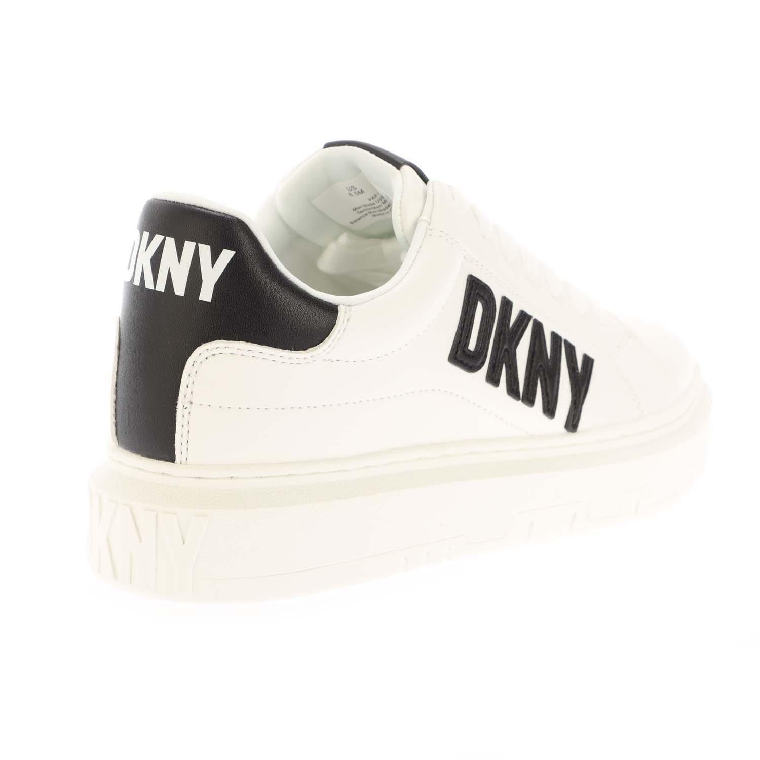 White Black - DKNY - Minda Lace Up Trainers - 3