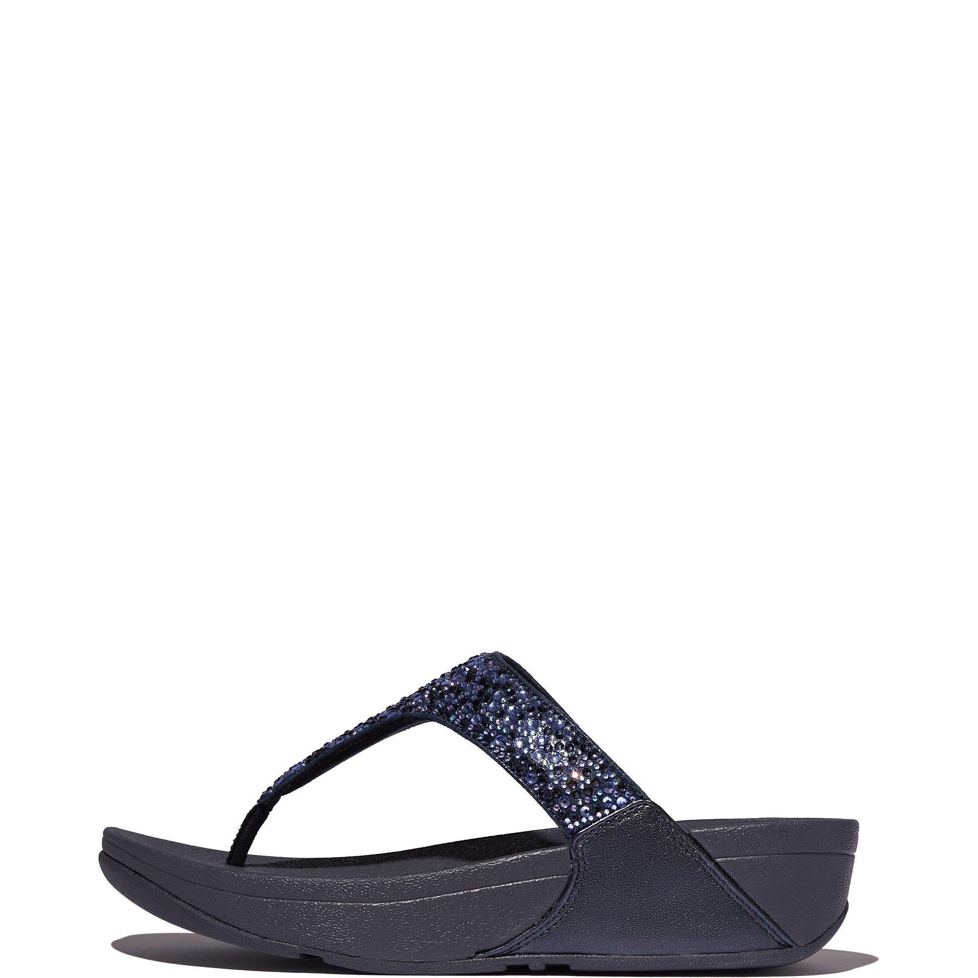 Navy - Fitflop - Lulu Toe Post Hotfix Sandal - 1