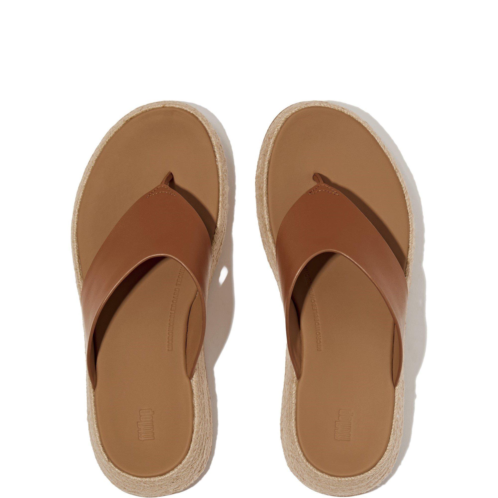 Dark Tan - Fitflop - F-Mode Toe Post Espadrille - 3