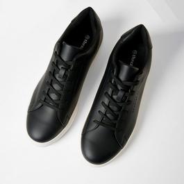 Threadbare Lace-Up Faux Leather Court Trainers