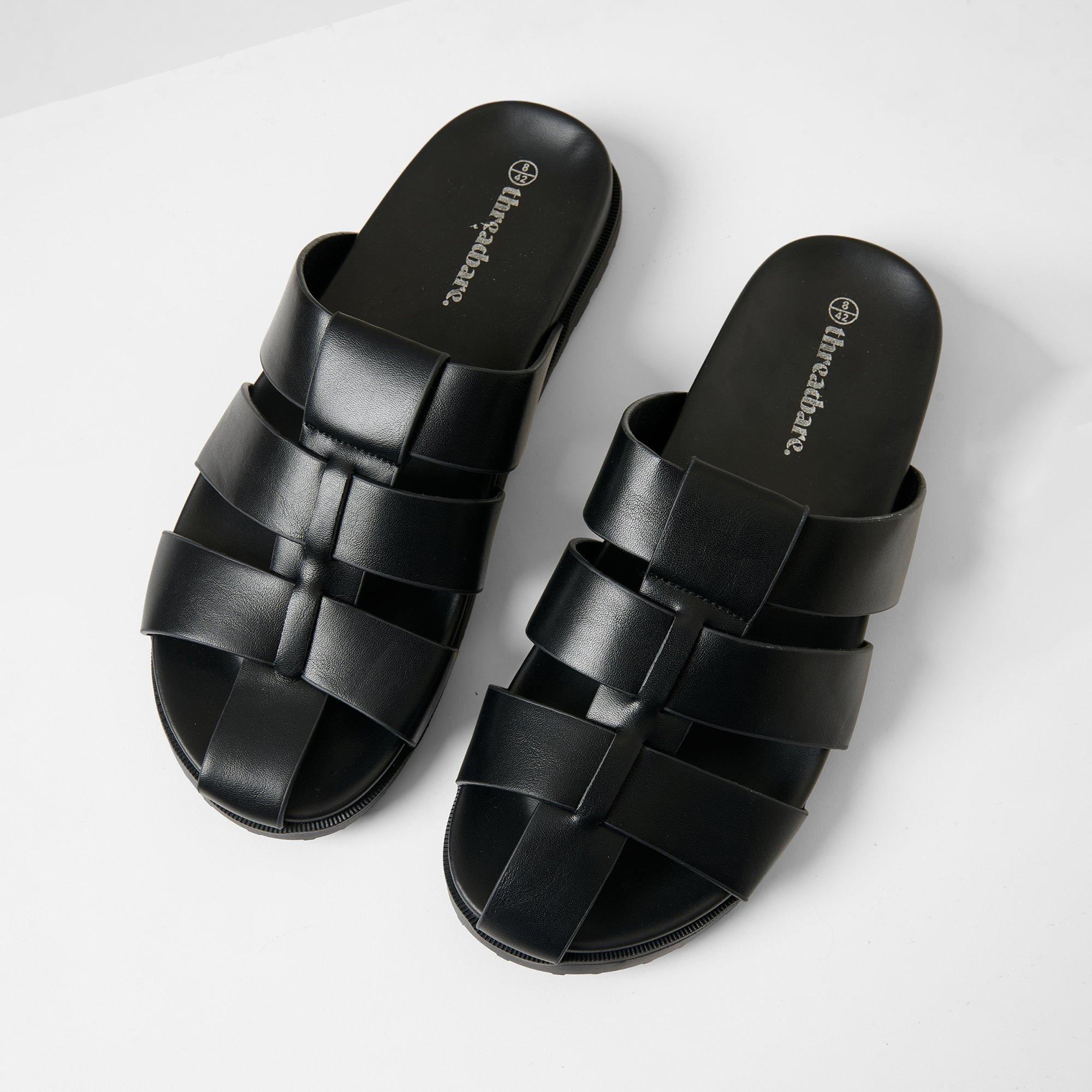 Black - Threadbare - Gladiator Slip-On Sandals - 4