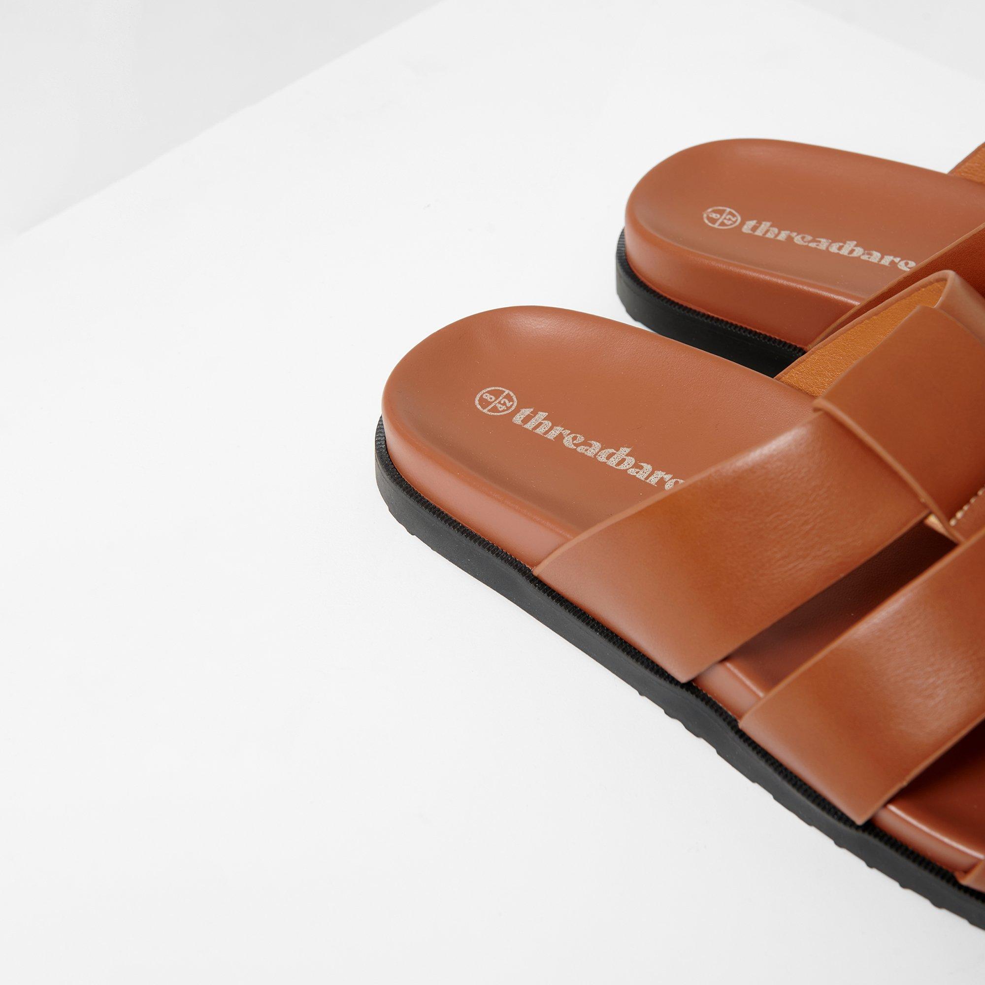 Tan - Threadbare - Gladiator Slip-On Sandals - 2