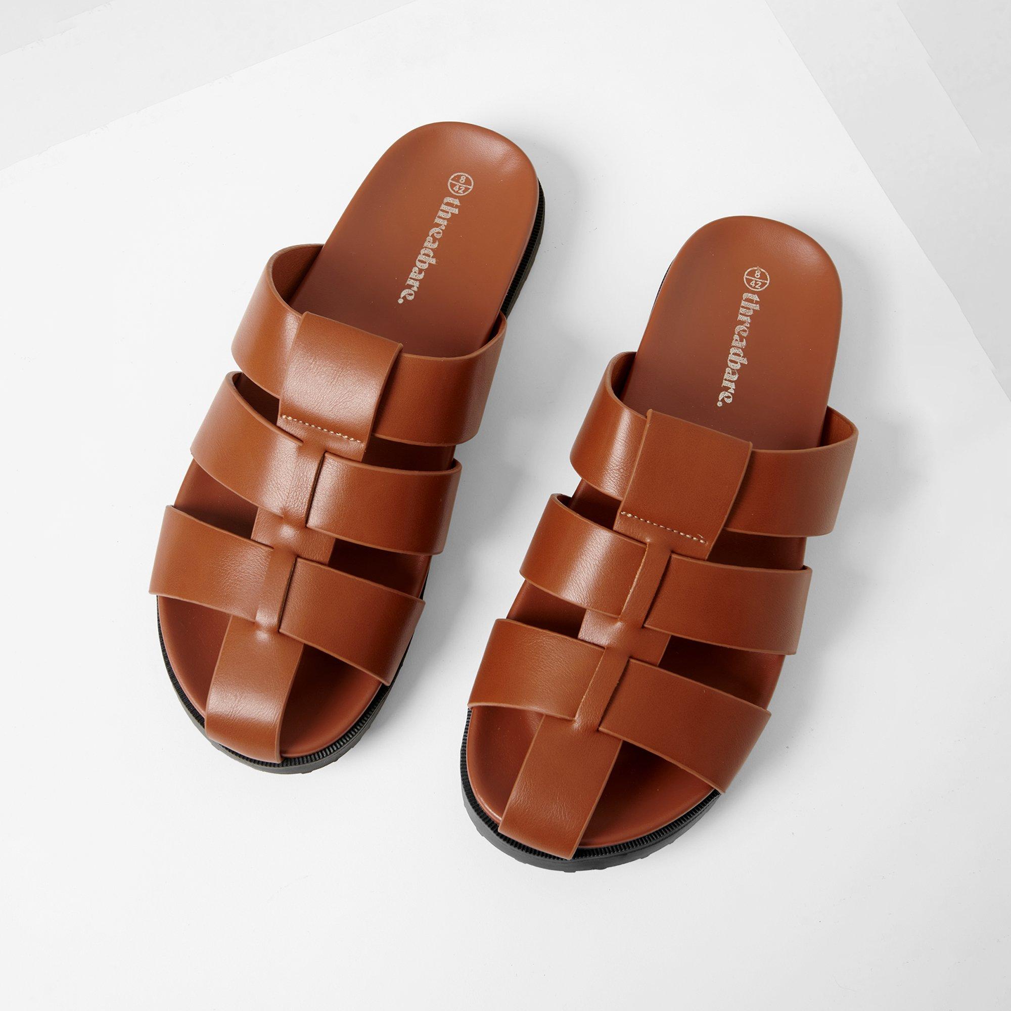 Tan - Threadbare - Gladiator Slip-On Sandals - 4