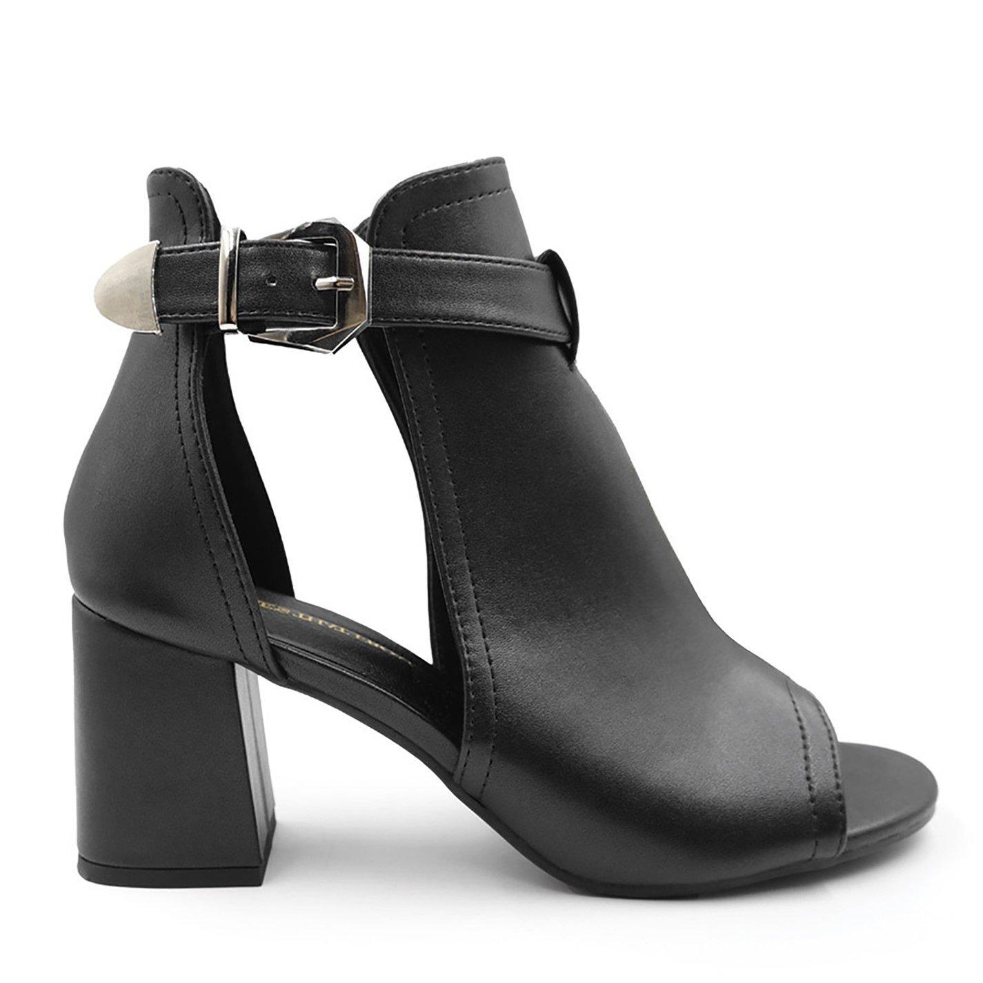 Lisa Wide Fit Block Heel With Side Buckle And Open