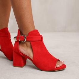Wheres That From Lisa Wide Fit Block Heel With Side Buckle And Open