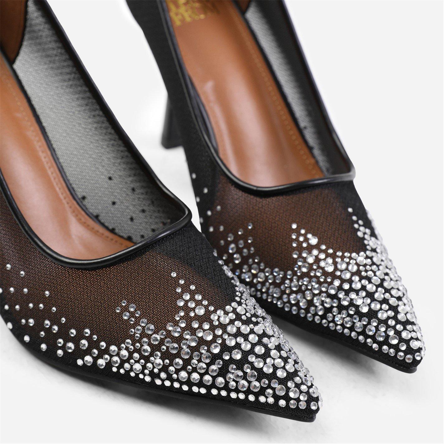 Black - Wheres That From - Delina Court Shoe With Diamante Detailing In Black - 4