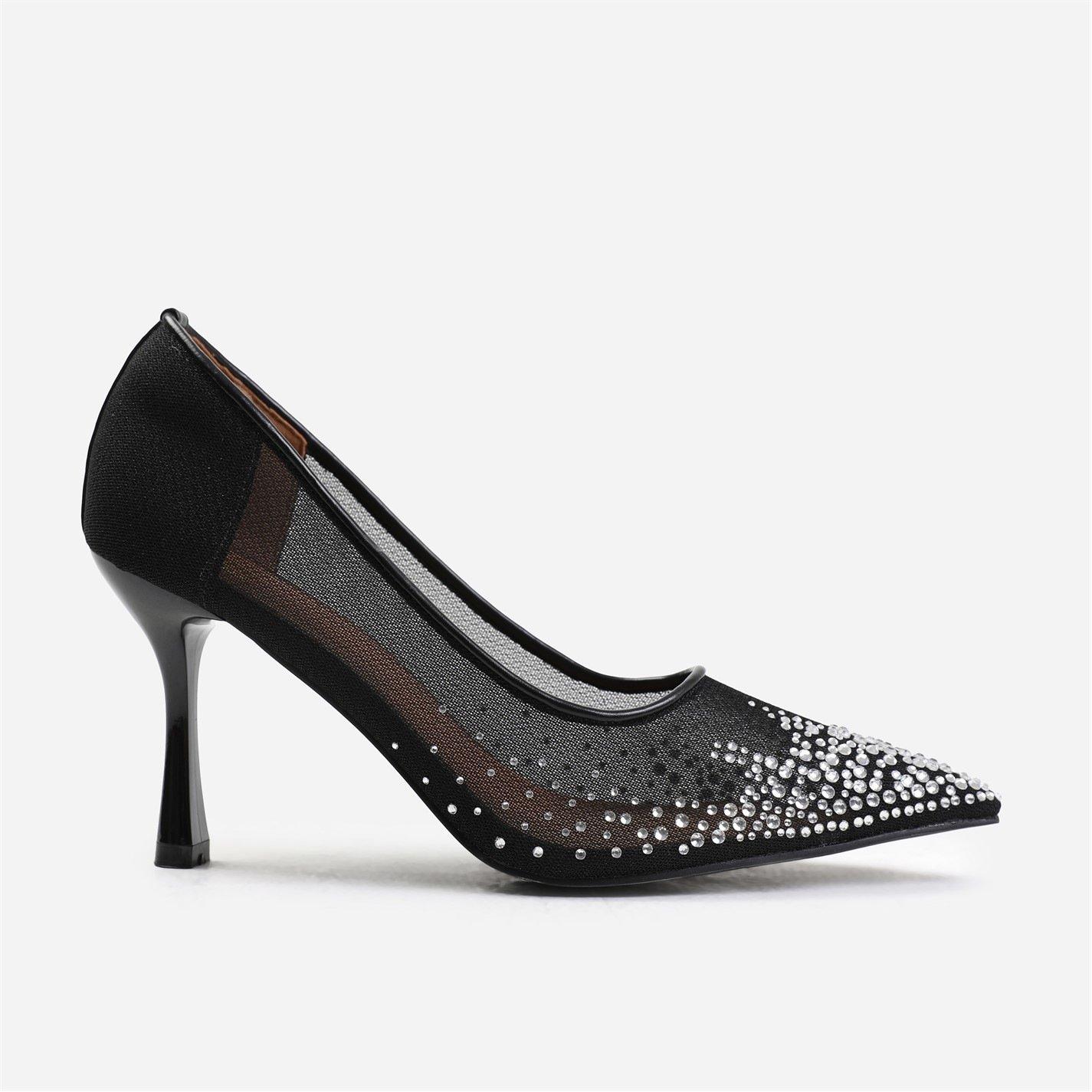 Black - Wheres That From - Delina Wide Fit Court Shoe With Diamante Detailing - 1