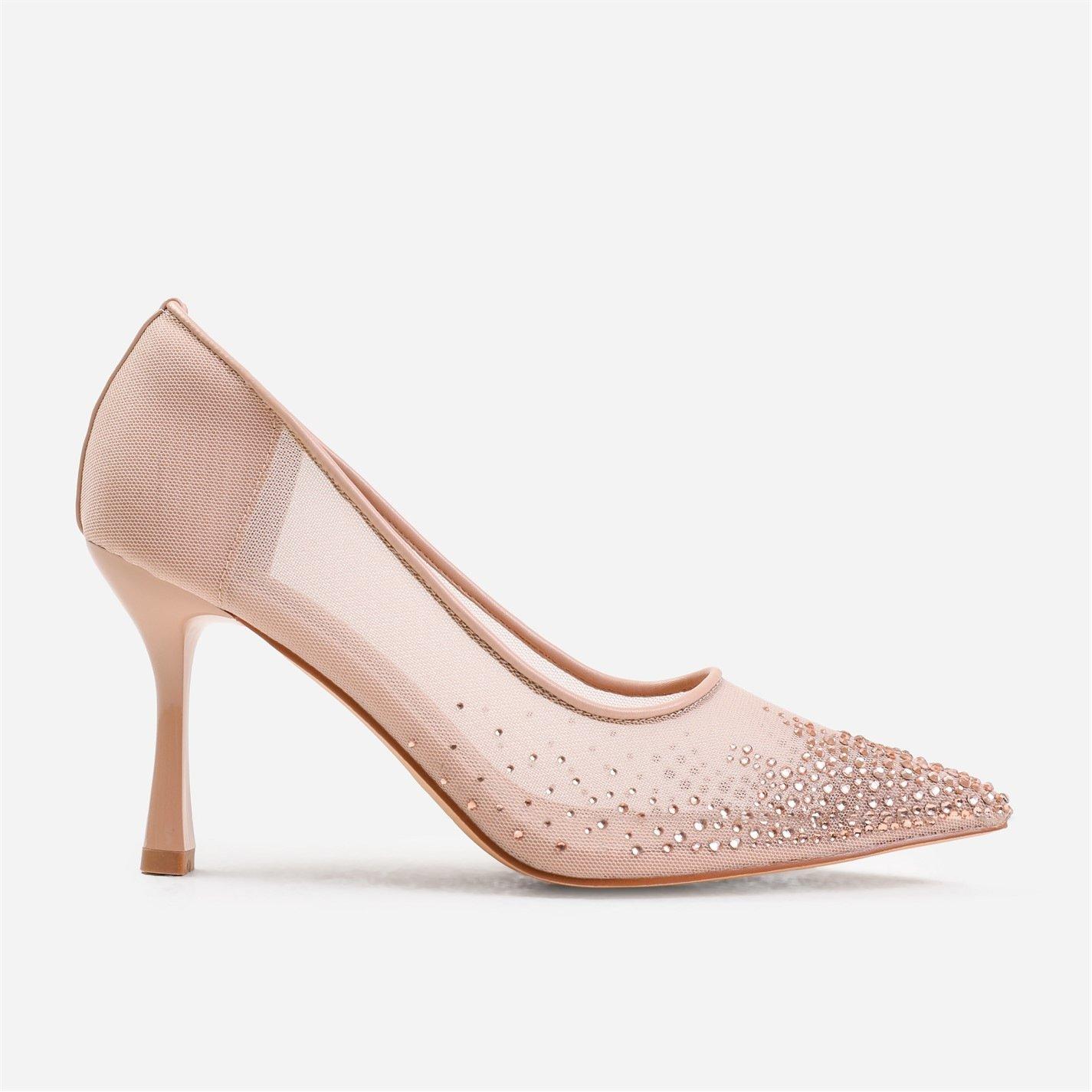 Darknude - Wheres That From - Delina Court Shoe With Diamante Detailing In Nude - 1