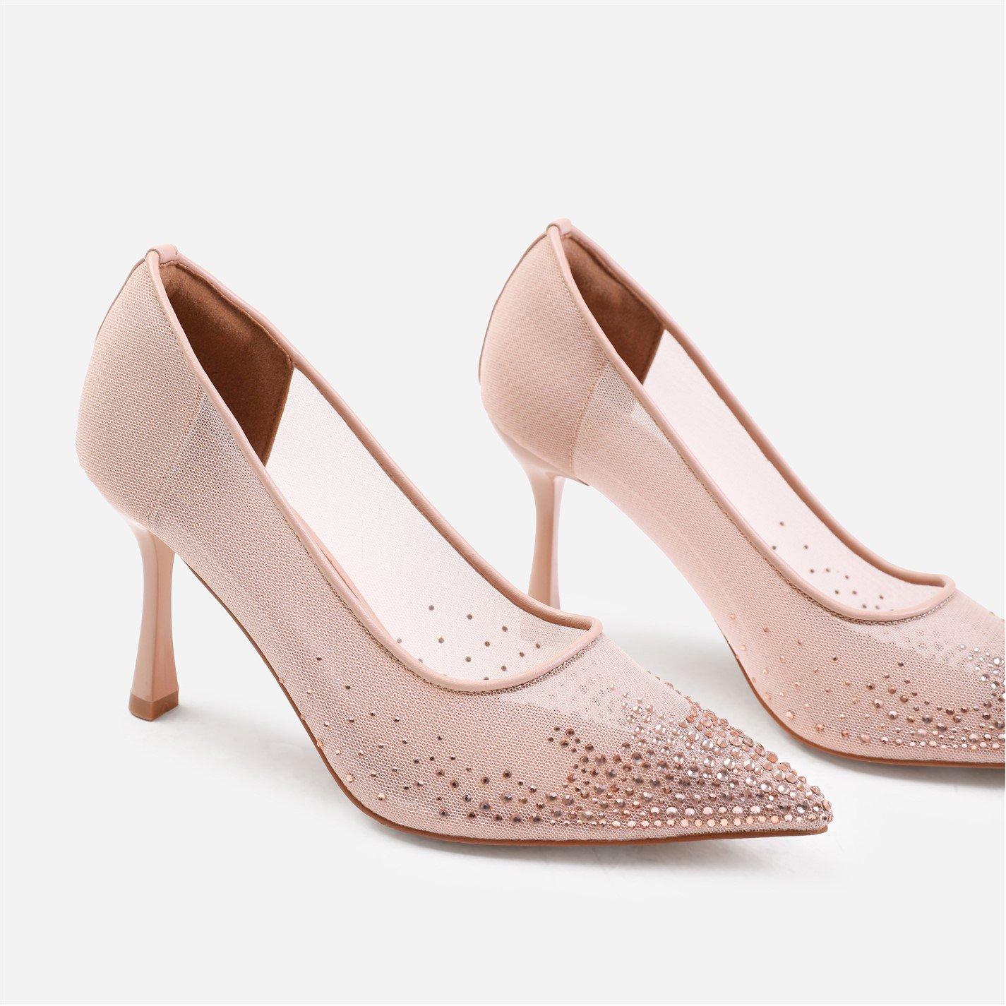 Darknude - Wheres That From - Delina Court Shoe With Diamante Detailing In Nude - 4
