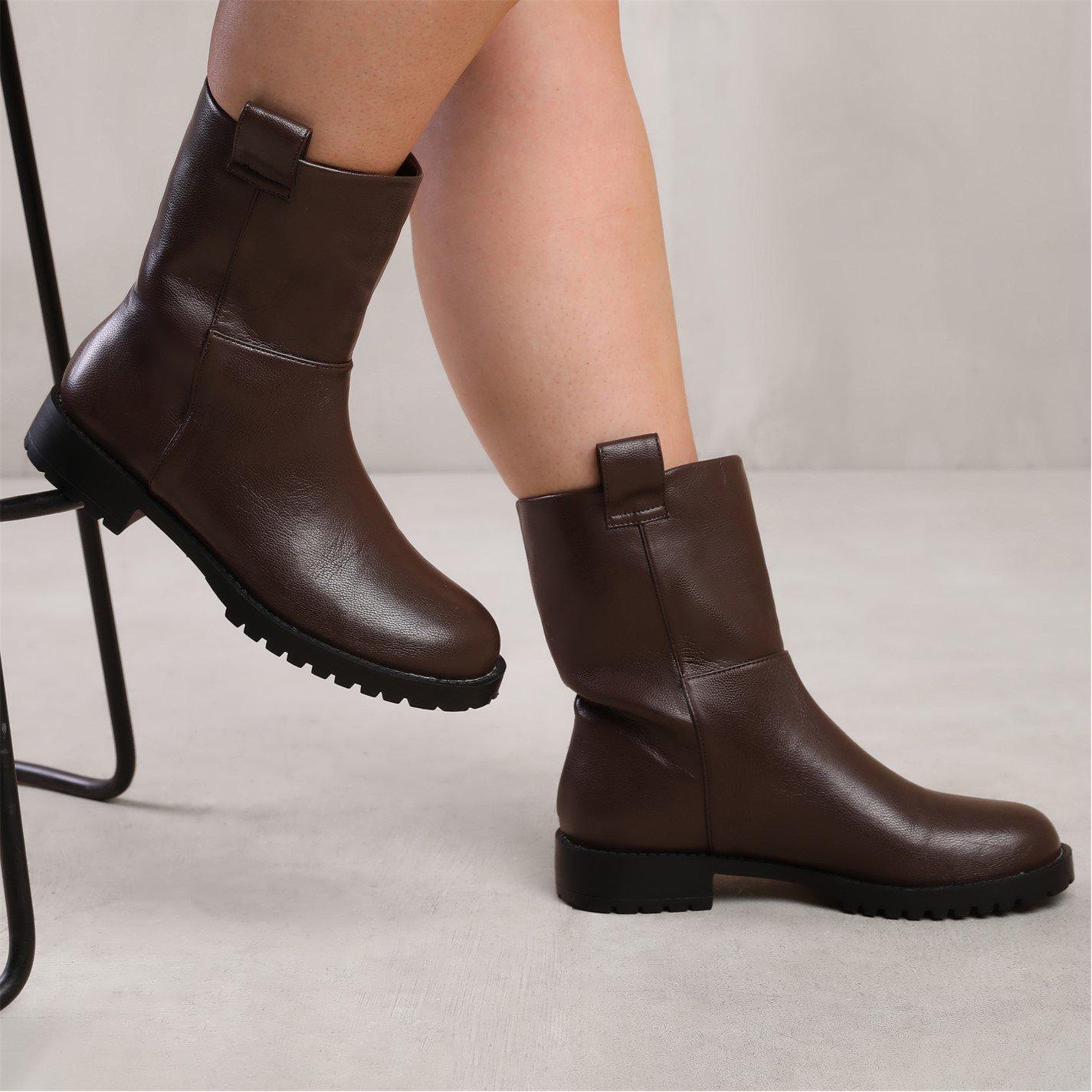 Dark Browngrain - Wheres That From - Delta Brown Grain Wide-Fit Mid Calf Boots - 3