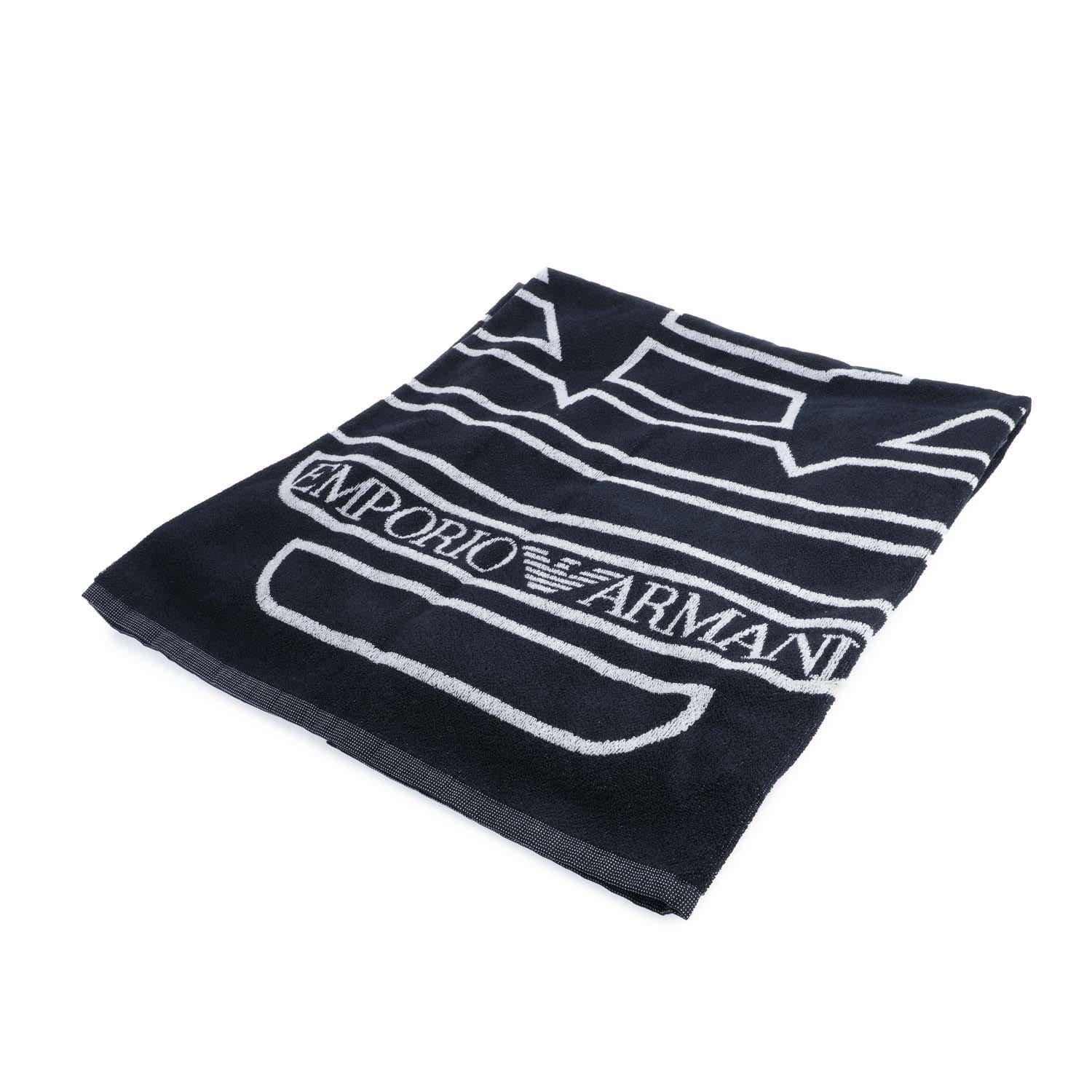 Navy - Emporio Armani - Woven Towel - 1