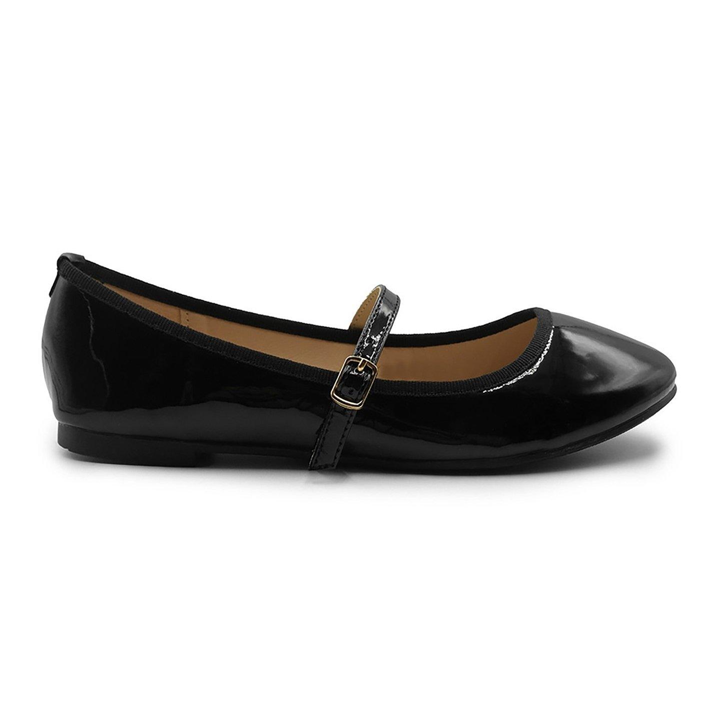 Black Patent - Wheres That From - Black Patent Josie Ballerina Flats - 1