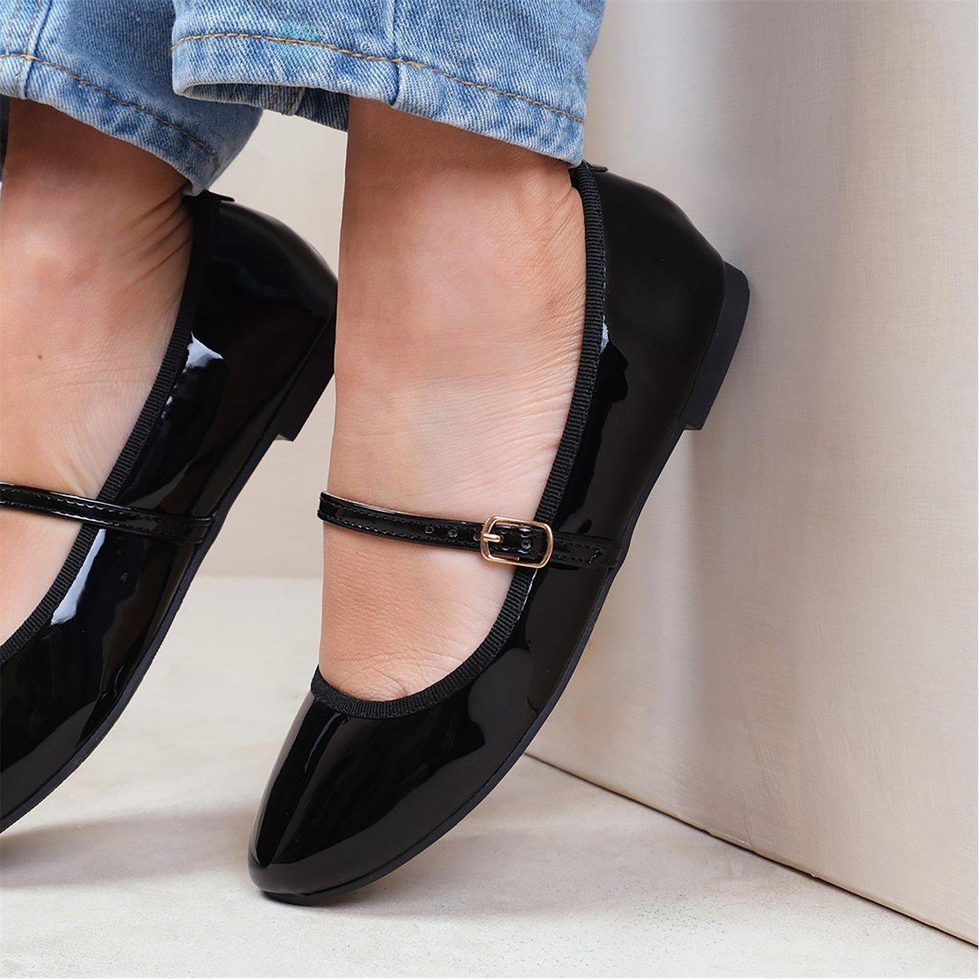 Black Patent - Wheres That From - Black Patent Josie Ballerina Flats - 2