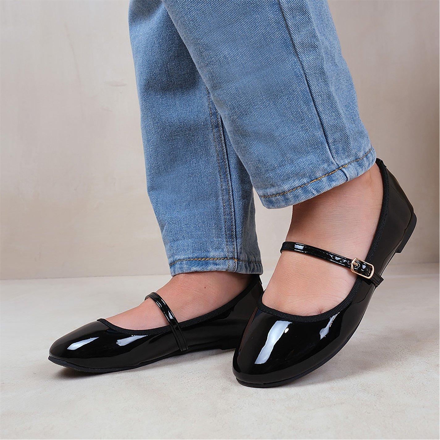 Black Patent - Wheres That From - Black Patent Josie Ballerina Flats - 3