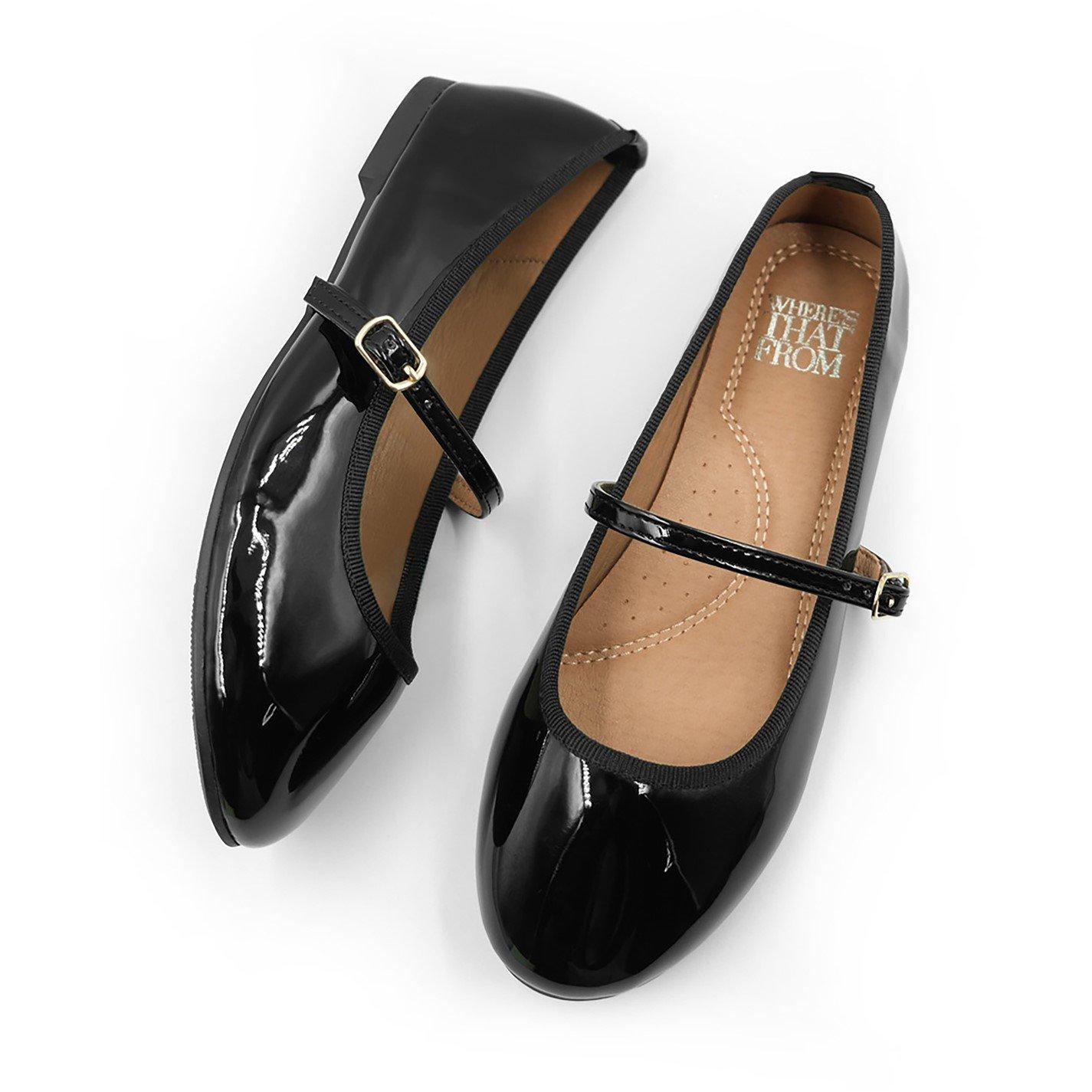 Black Patent - Wheres That From - Black Patent Josie Ballerina Flats - 4