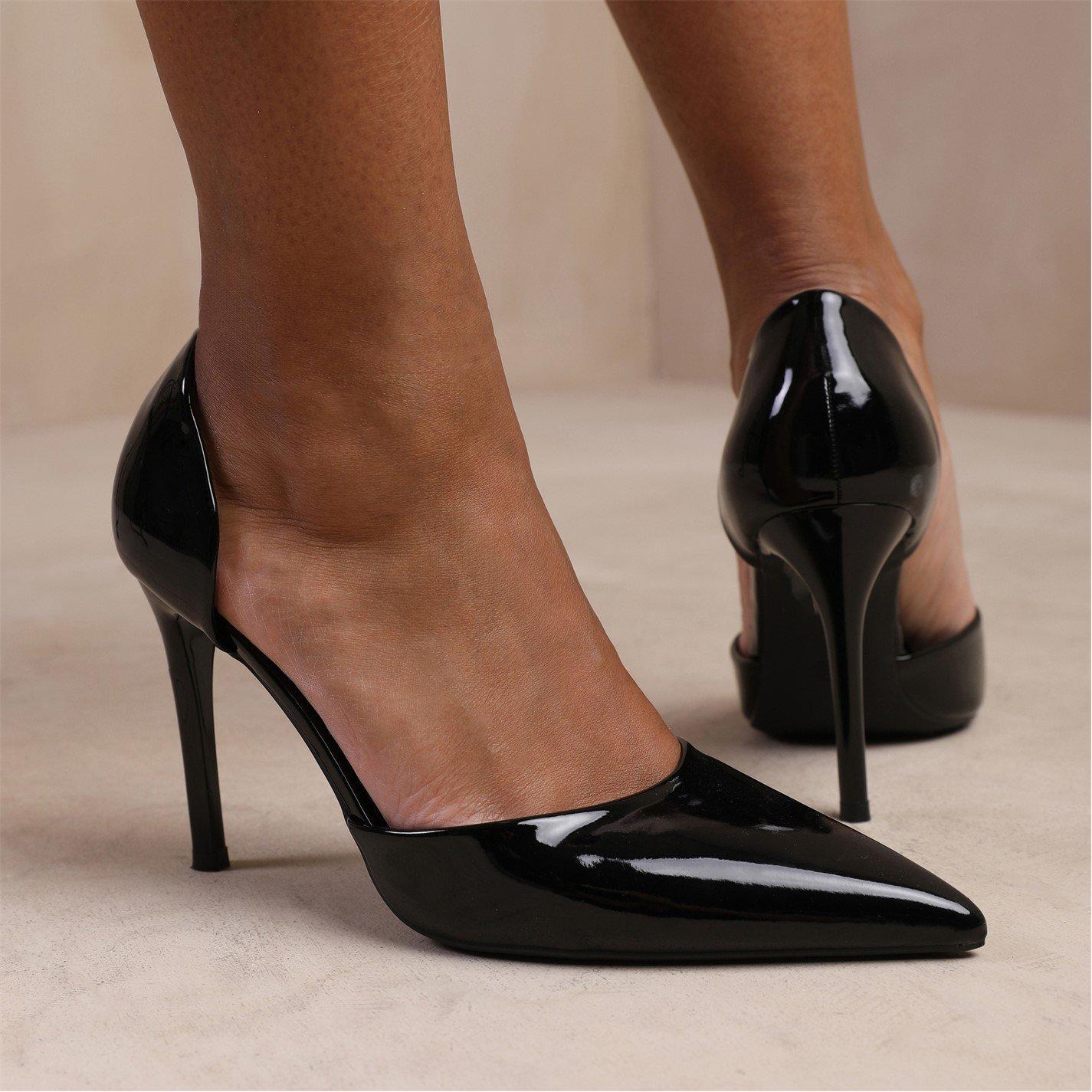 Black Patent - Wheres That From - Athens Pointed Toe Stiletto High Heels In Black Pa - 3