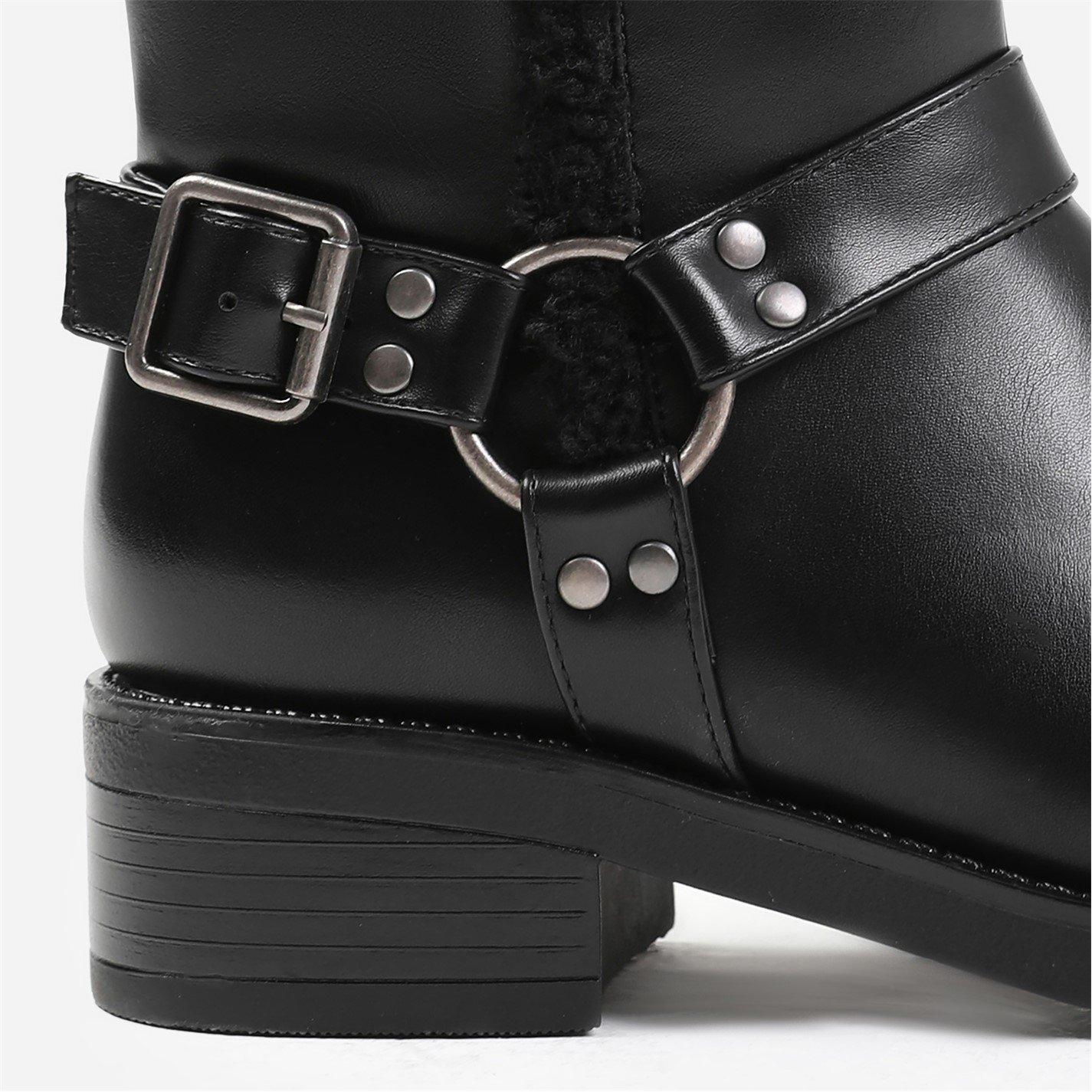 Black Pu - Wheres That From - Wynter Ankle Boot With Buckle Detailing In Black F - 4