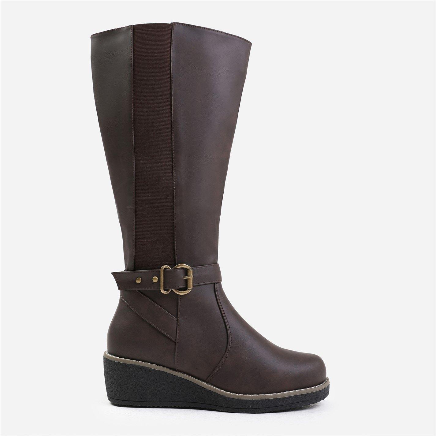 Brown Pu - Wheres That From - Ayleen Knee High Boots In Brown - 1