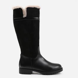 Wheres That From Kendra Knee High Boots With Fur Trim And Lining In