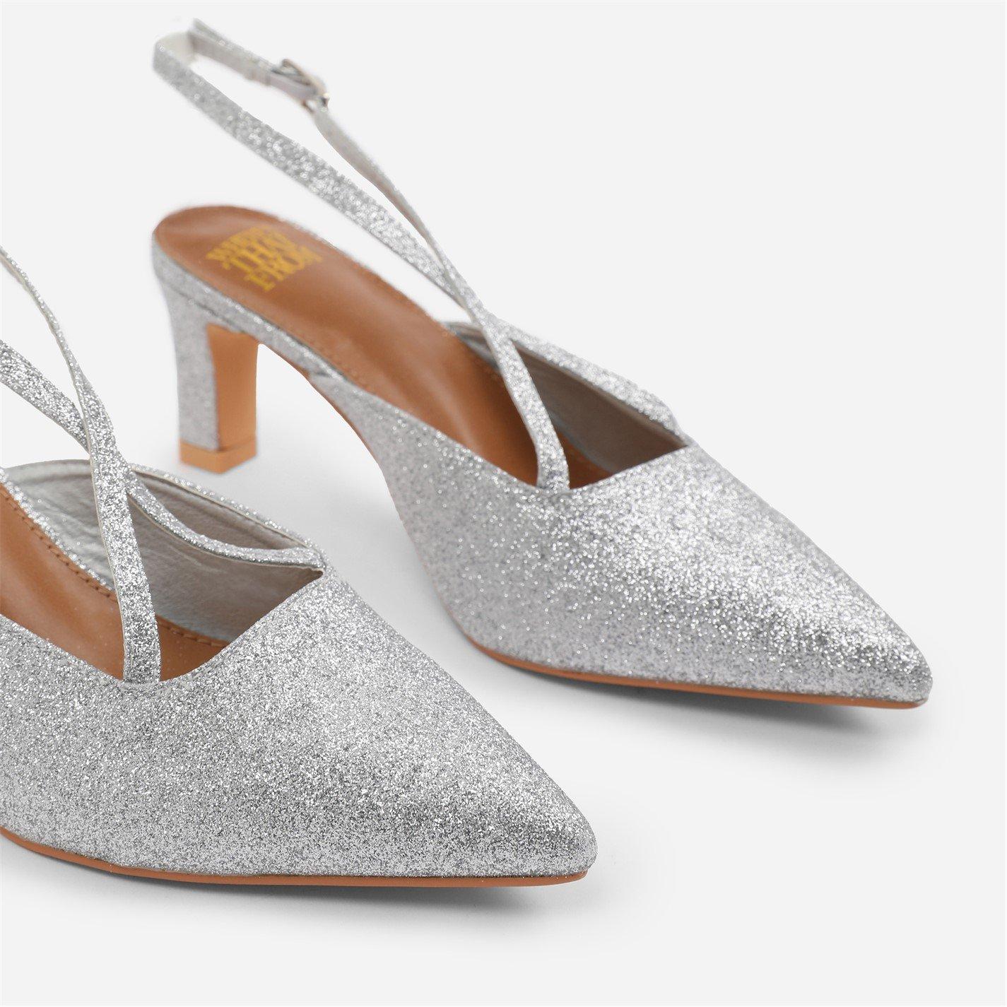 Silverfineglitt - Wheres That From - Serna Wide Fit Pointed Toe Low Block Heel With Cro - 4