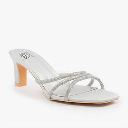 Wheres That From Abia Square Toe Low Block Heel With Diamante Strap