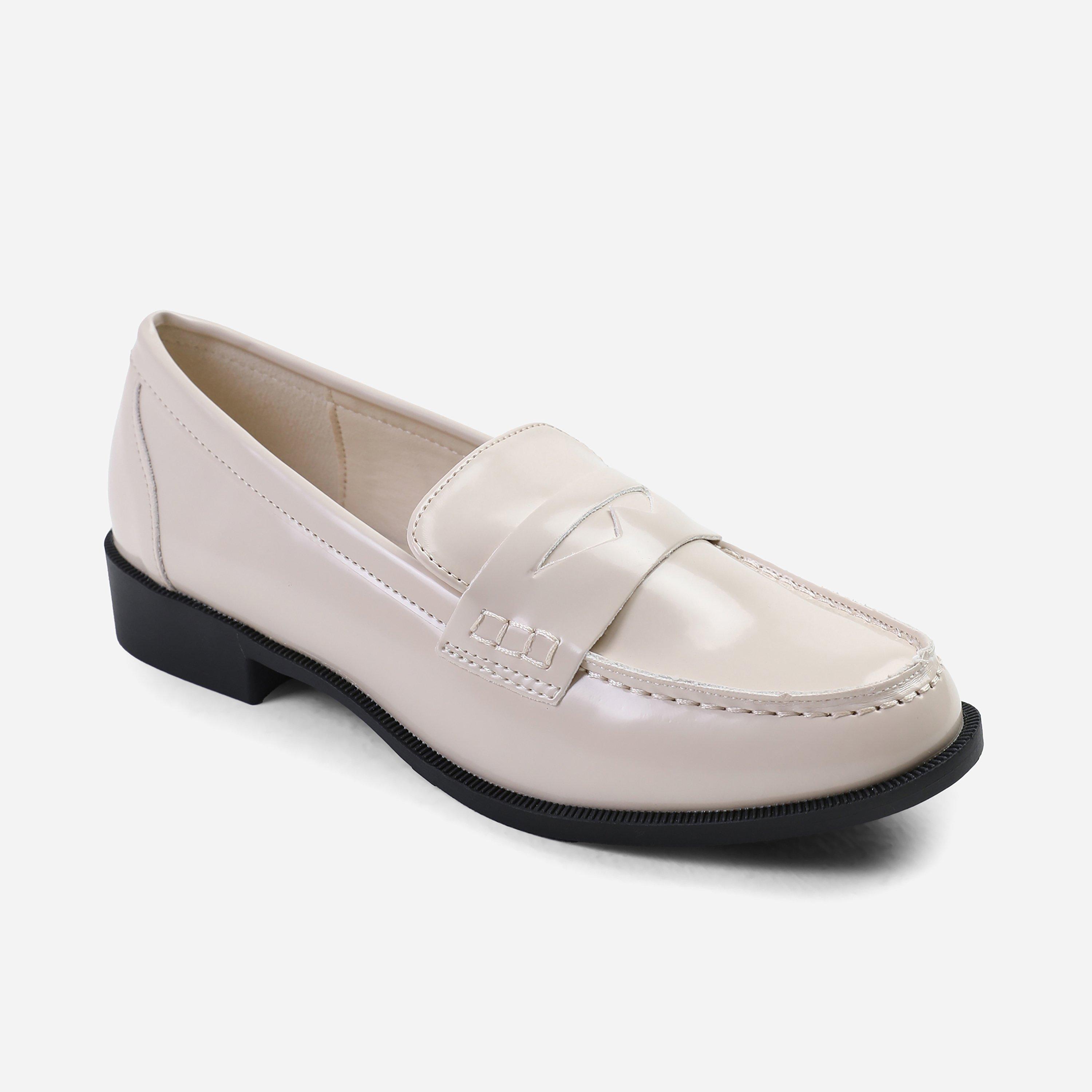 Creampatent - Wheres That From - Houston Wide Fit Slip On Loafer In Cream Patent - 1