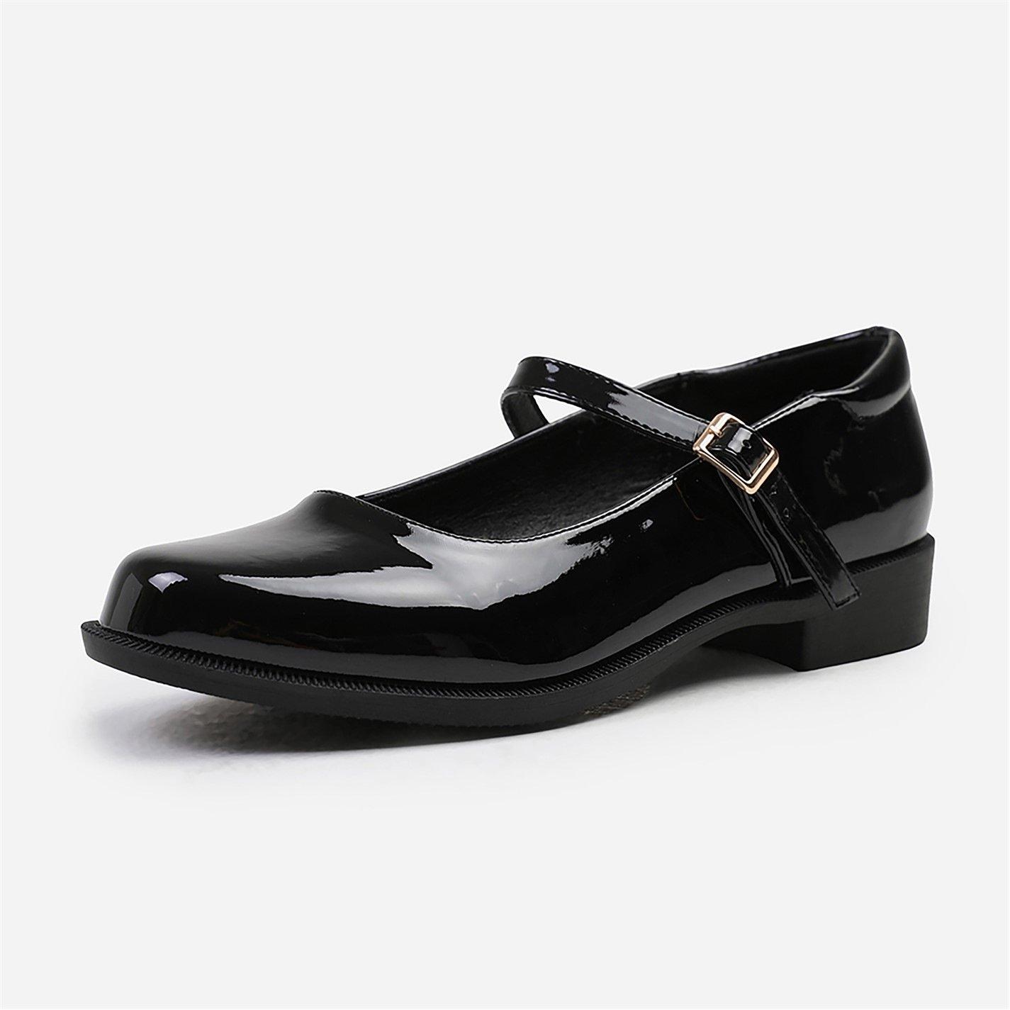 Black Patent - Wheres That From - Black Kingston Wide Fit Low Heel Loafers - 1
