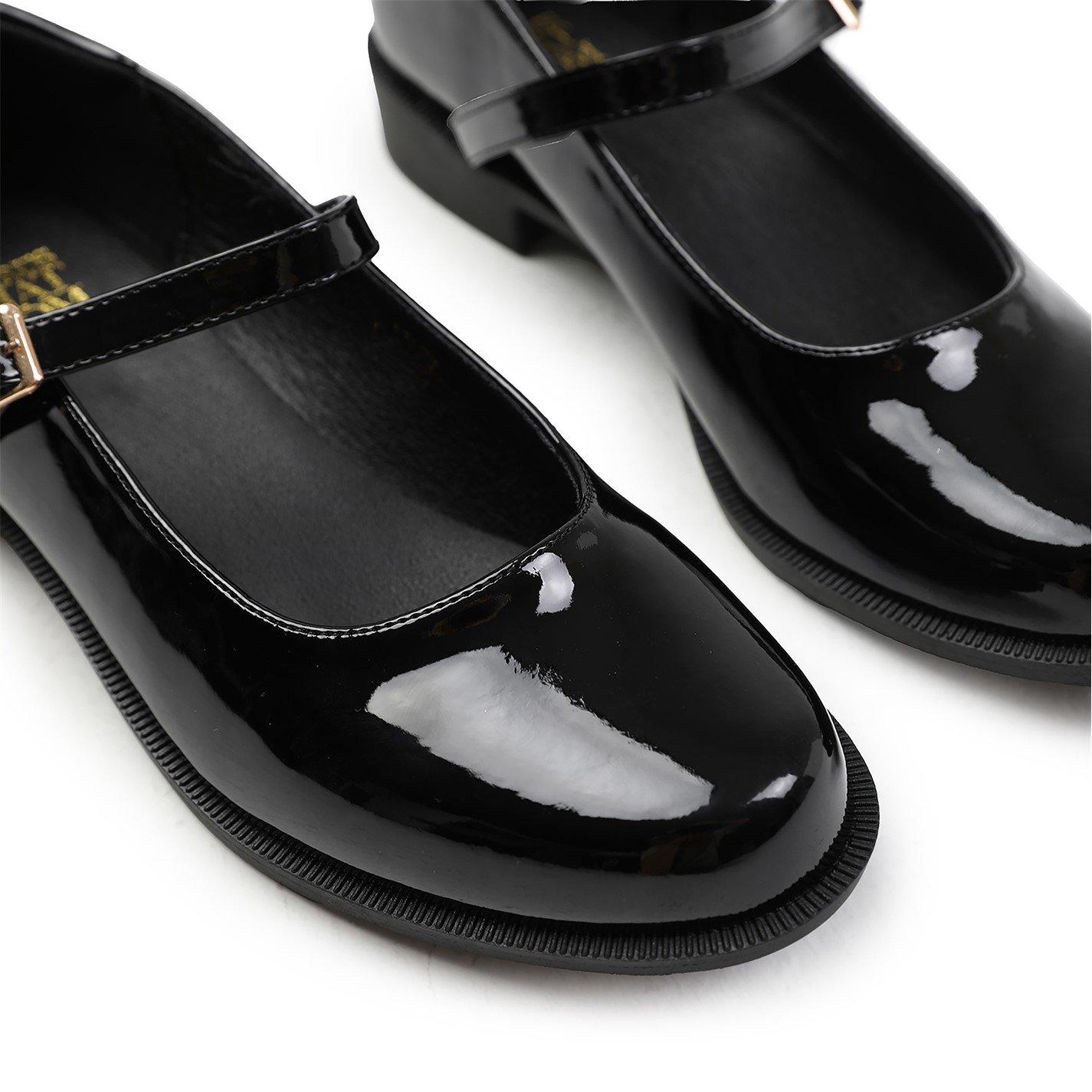 Black Patent - Wheres That From - Black Kingston Wide Fit Low Heel Loafers - 4
