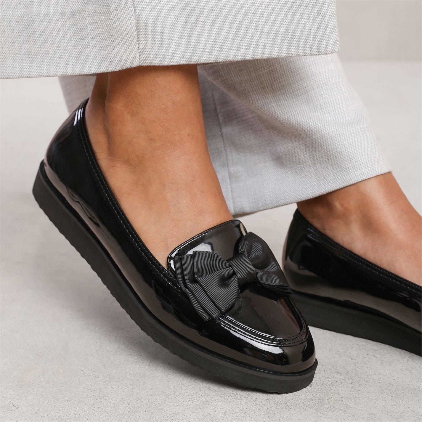 Black Patent - Wheres That From - Alpha Extra Wide Black Slip On Loafers - 4