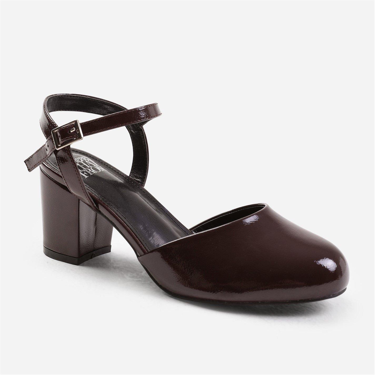 Oxbloodcrinklep - Wheres That From - Guelder Round Toe Mid Block Heel With Strap In Oxb - 1